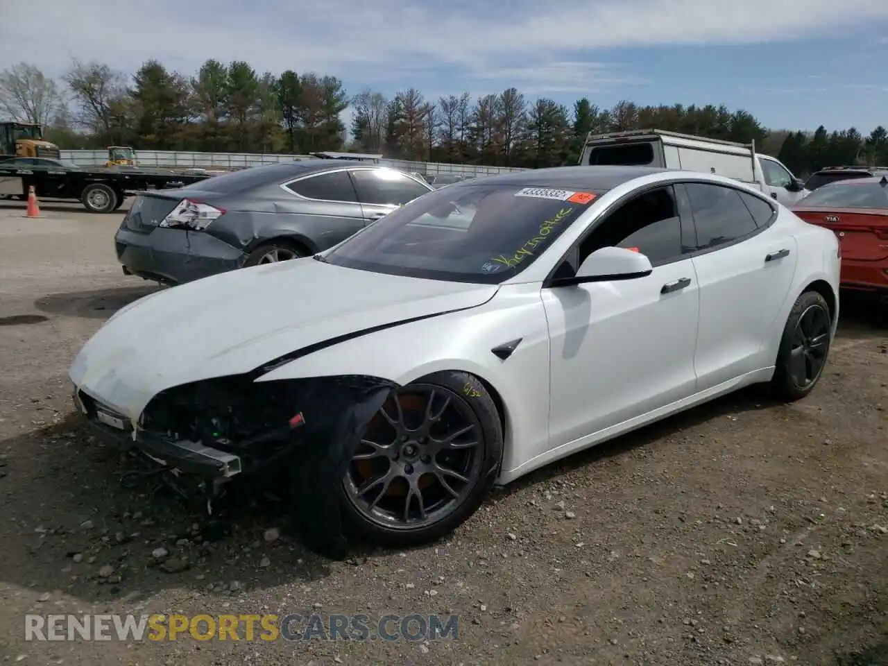2 Photograph of a damaged car 5YJSA1E51MF456015 TESLA MODEL S 2021