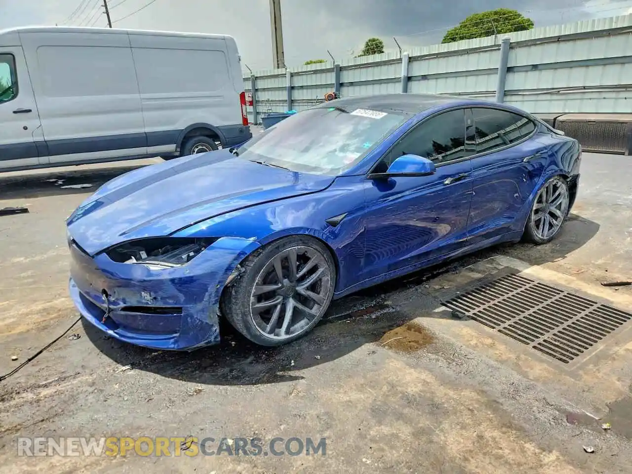 1 Photograph of a damaged car 5YJSA1E54MF437068 TESLA MODEL S 2021
