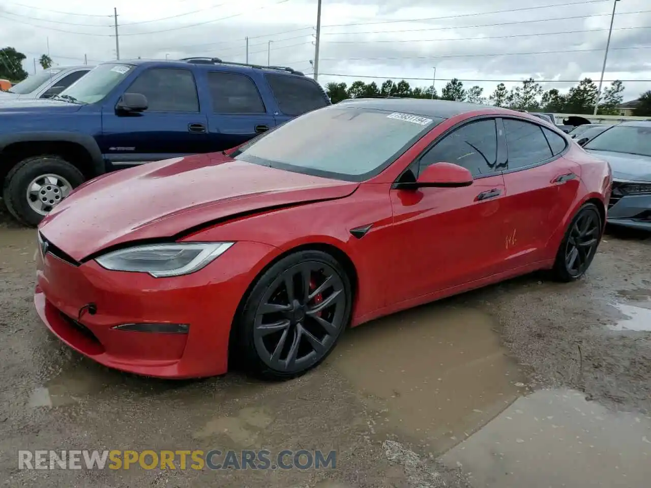 1 Фотография поврежденного автомобиля 5YJSA1E57MF435363 TESLA MODEL S 2021