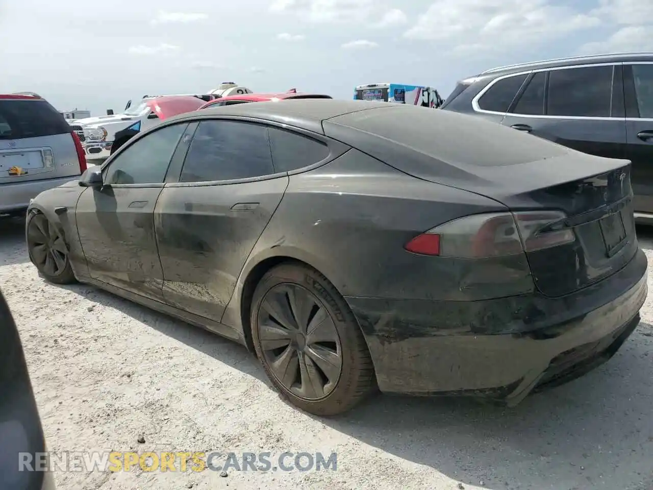 2 Photograph of a damaged car 5YJSA1E57MF454429 TESLA MODEL S 2021