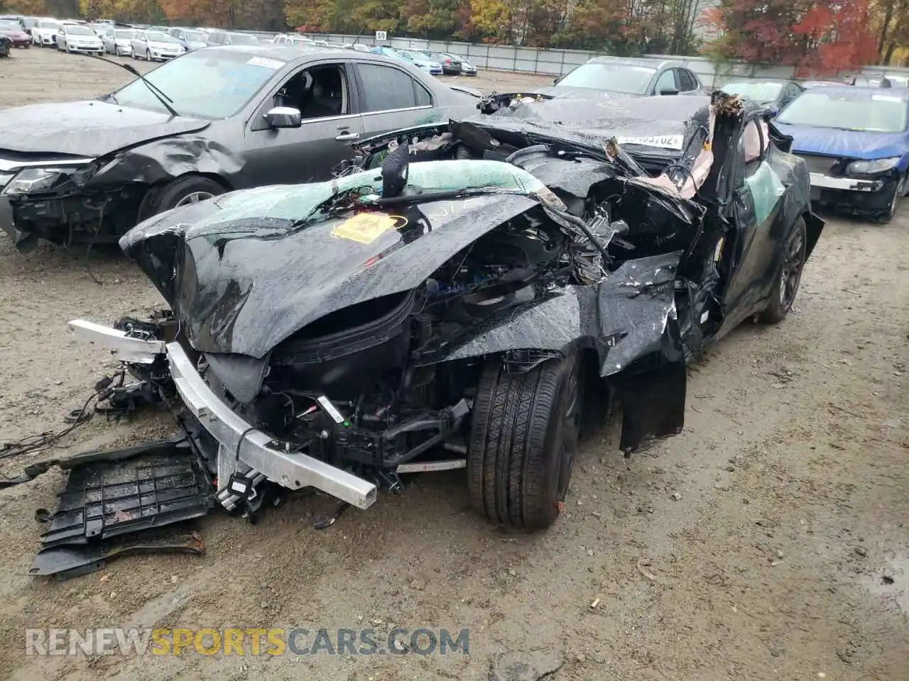 2 Photograph of a damaged car 5YJSA1E57MF455547 TESLA MODEL S 2021