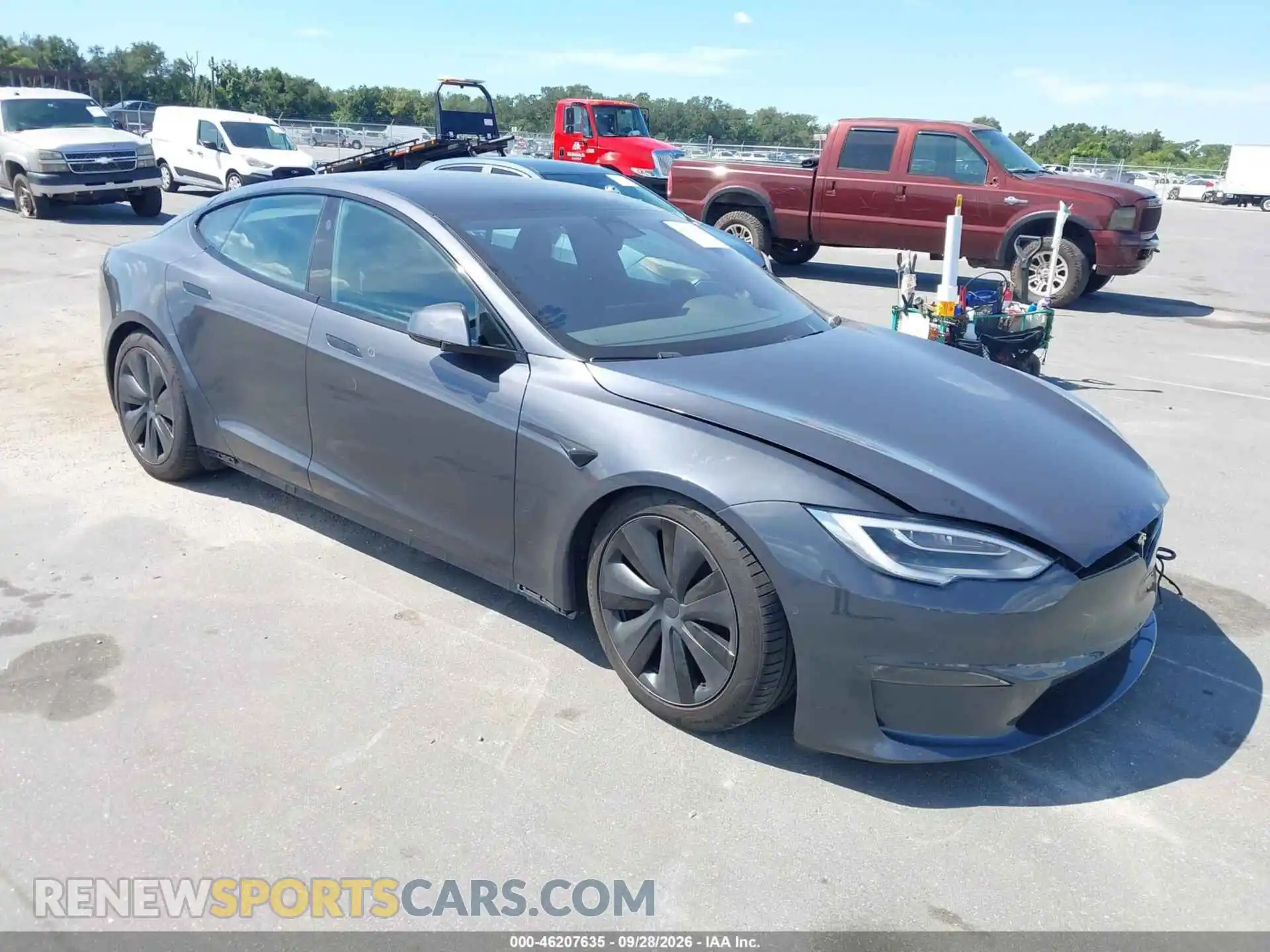 1 Photograph of a damaged car 5YJSA1E58MF455458 TESLA MODEL S 2021