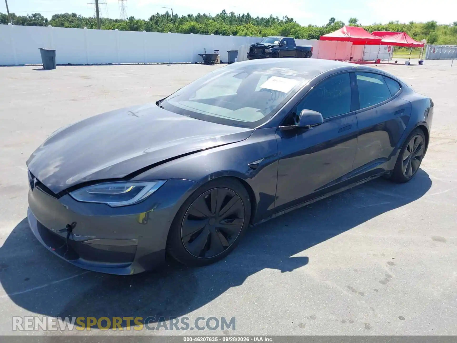 2 Photograph of a damaged car 5YJSA1E58MF455458 TESLA MODEL S 2021