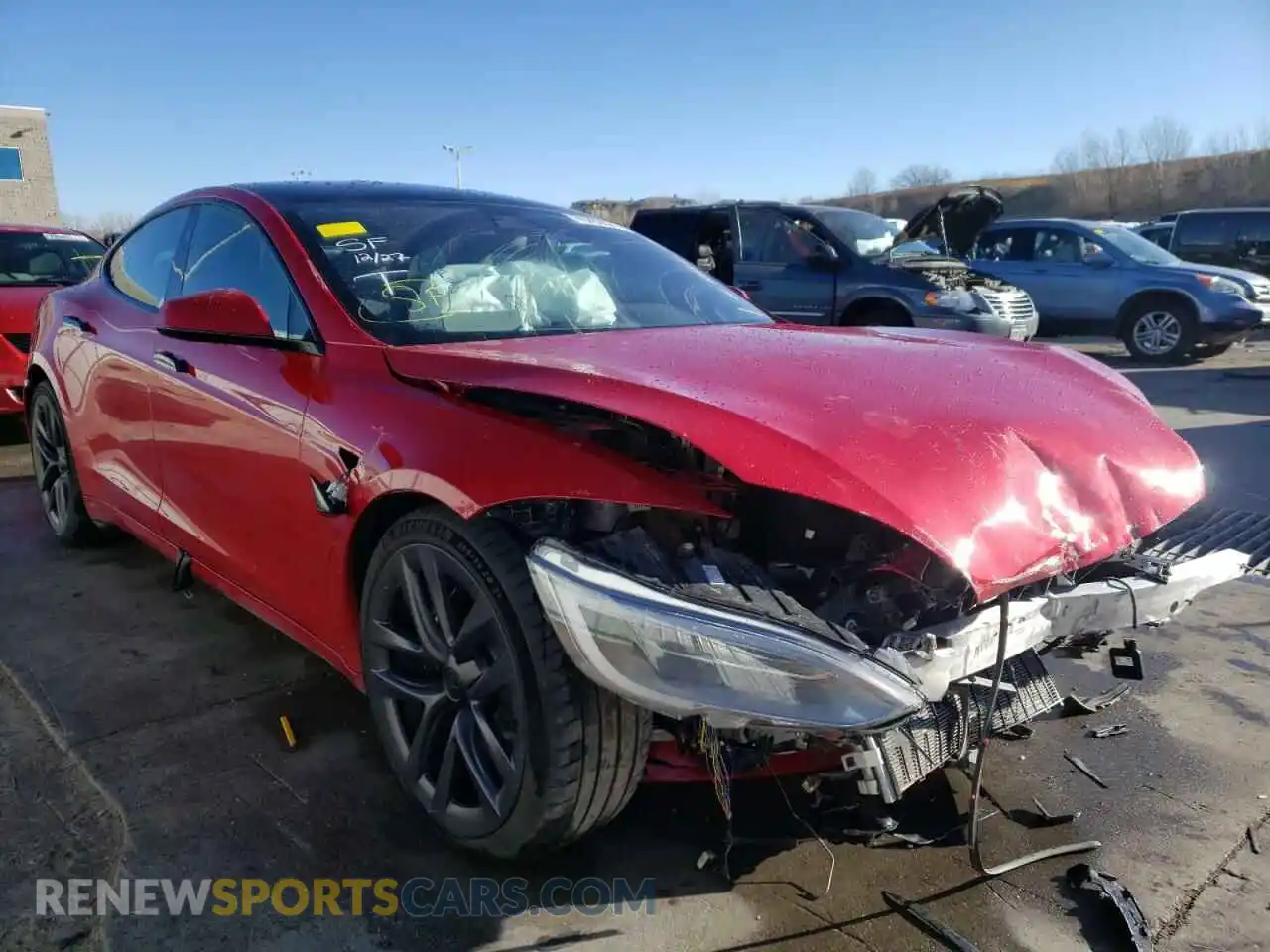 1 Photograph of a damaged car 5YJSA1E59MF436675 TESLA MODEL S 2021