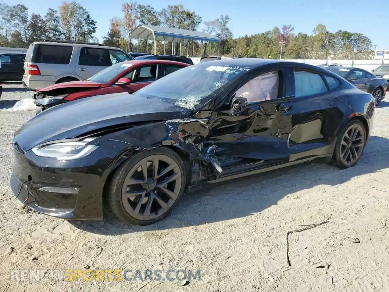 1 Photograph of a damaged car 5YJSA1E5XMF433431 TESLA MODEL S 2021