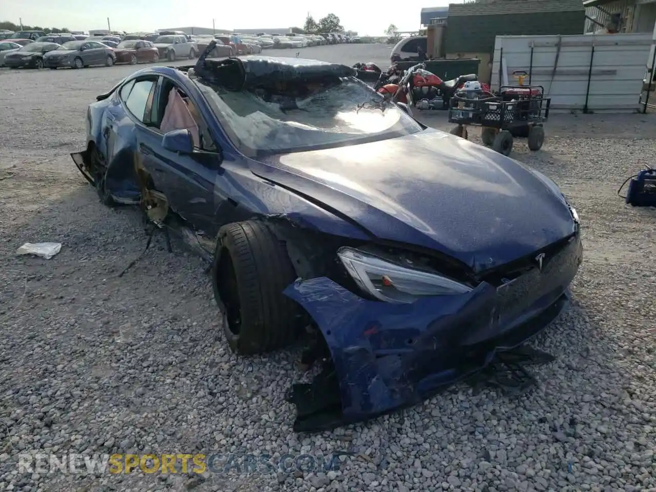 1 Photograph of a damaged car 5YJSA1E60MF449677 TESLA MODEL S 2021