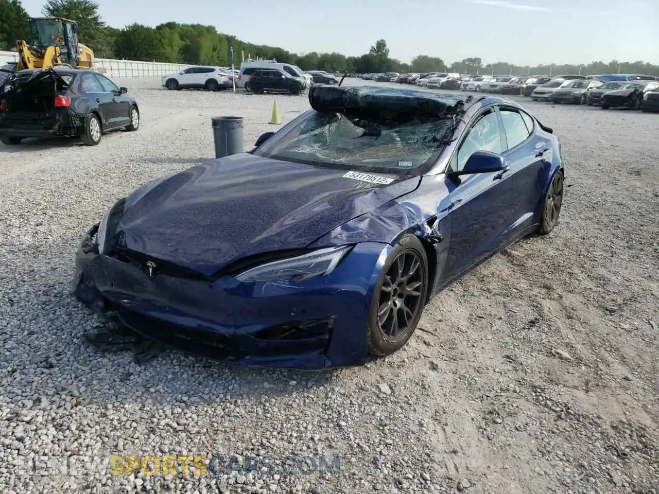 2 Photograph of a damaged car 5YJSA1E60MF449677 TESLA MODEL S 2021