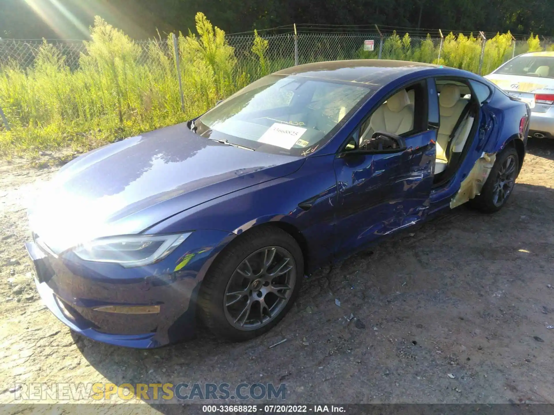 2 Photograph of a damaged car 5YJSA1E60MF451705 TESLA MODEL S 2021
