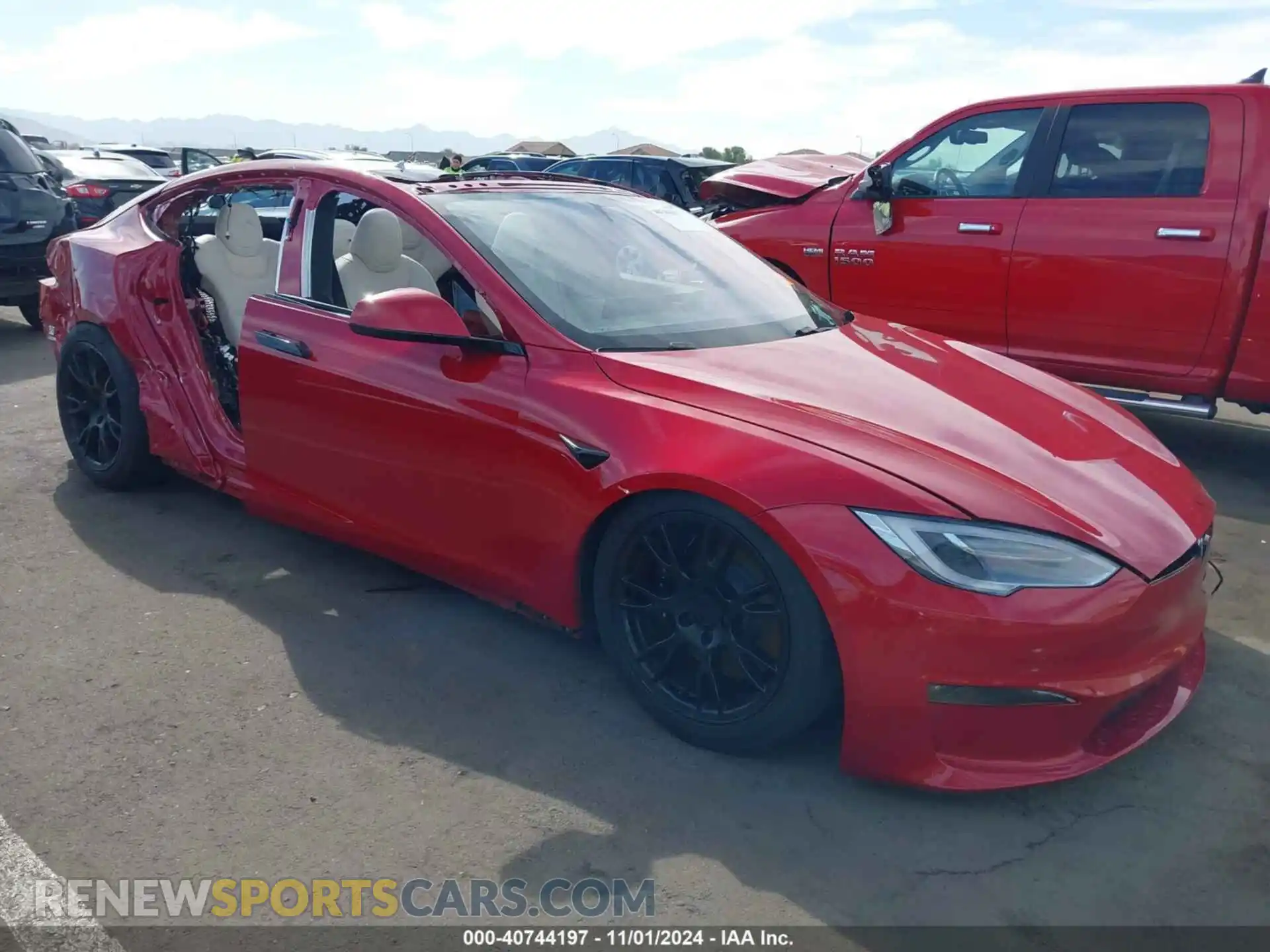 1 Photograph of a damaged car 5YJSA1E61MF452054 TESLA MODEL S 2021