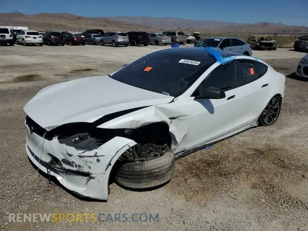 1 Photograph of a damaged car 5YJSA1E62MF442617 TESLA MODEL S 2021