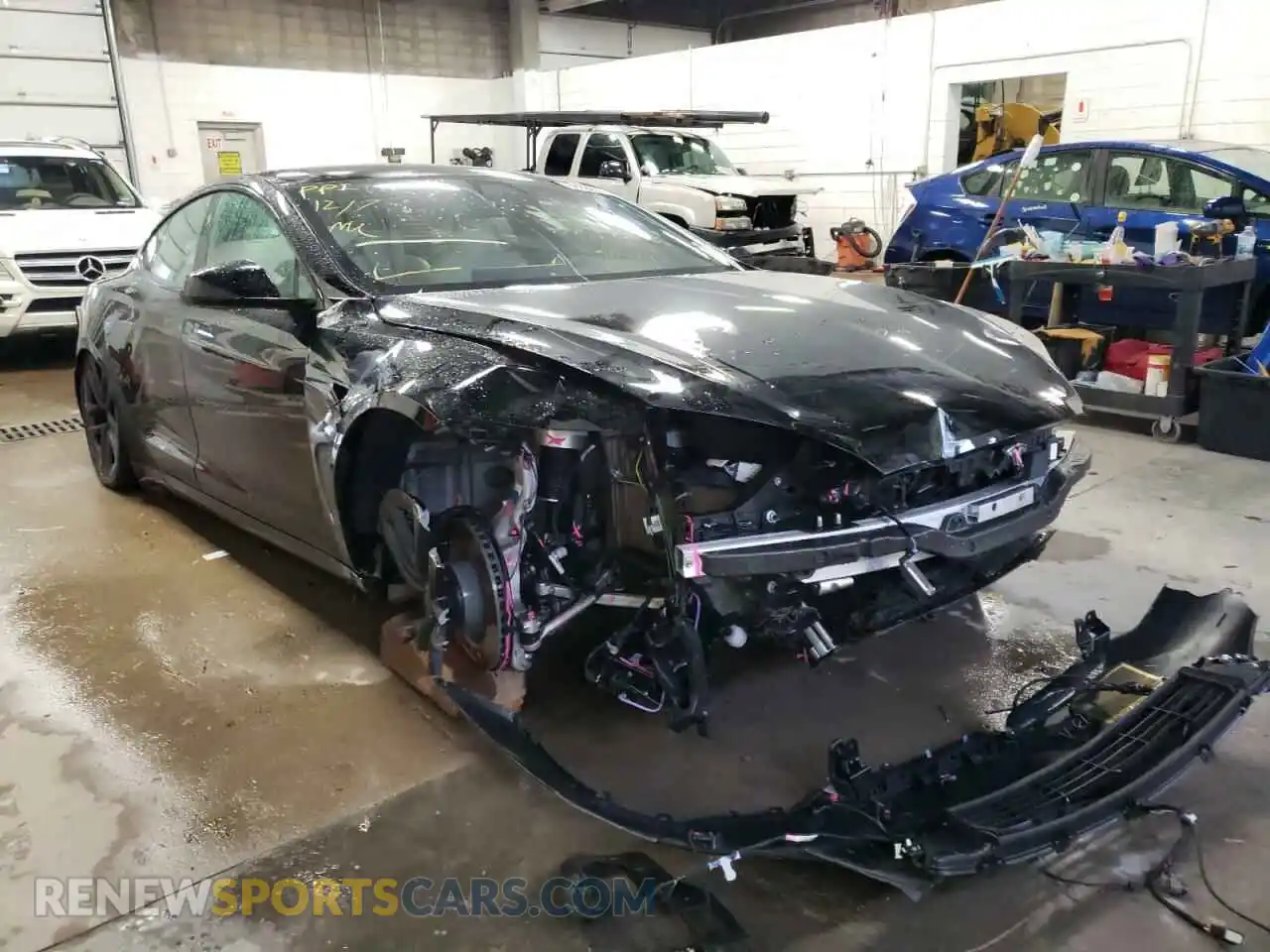 1 Photograph of a damaged car 5YJSA1E63MF432050 TESLA MODEL S 2021