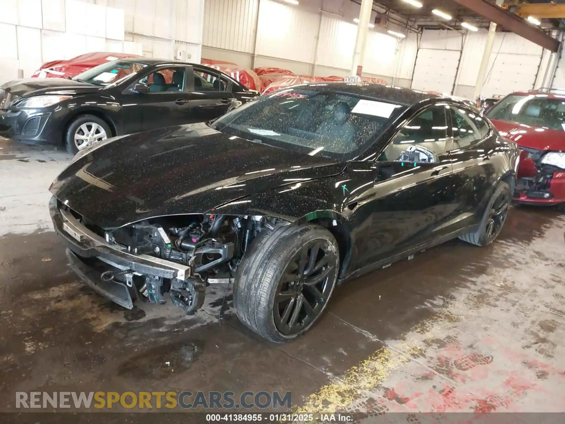 2 fotografías del automóvil dañado 5YJSA1E63MF433666 TESLA MODEL S 2021
