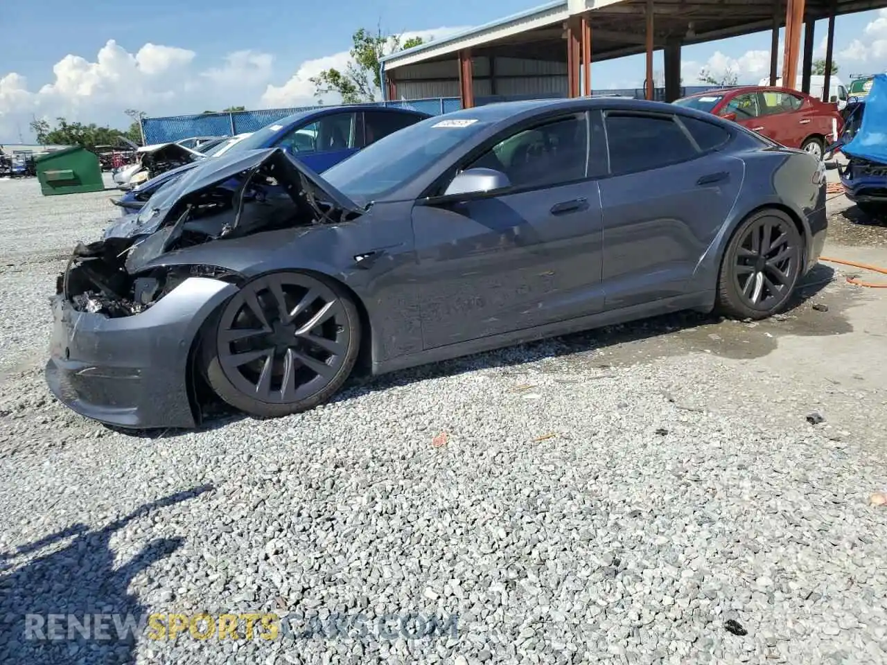 1 Photograph of a damaged car 5YJSA1E65MF442157 TESLA MODEL S 2021