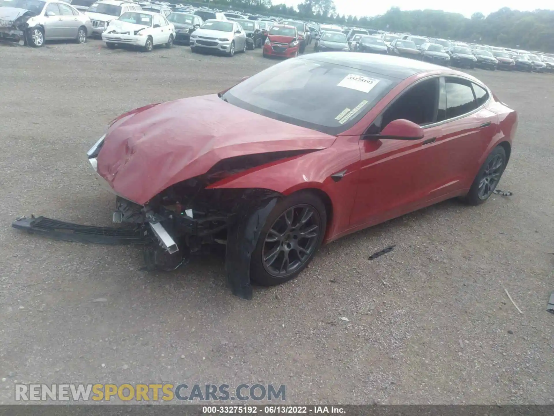2 Photograph of a damaged car 5YJSA1E65MF442417 TESLA MODEL S 2021