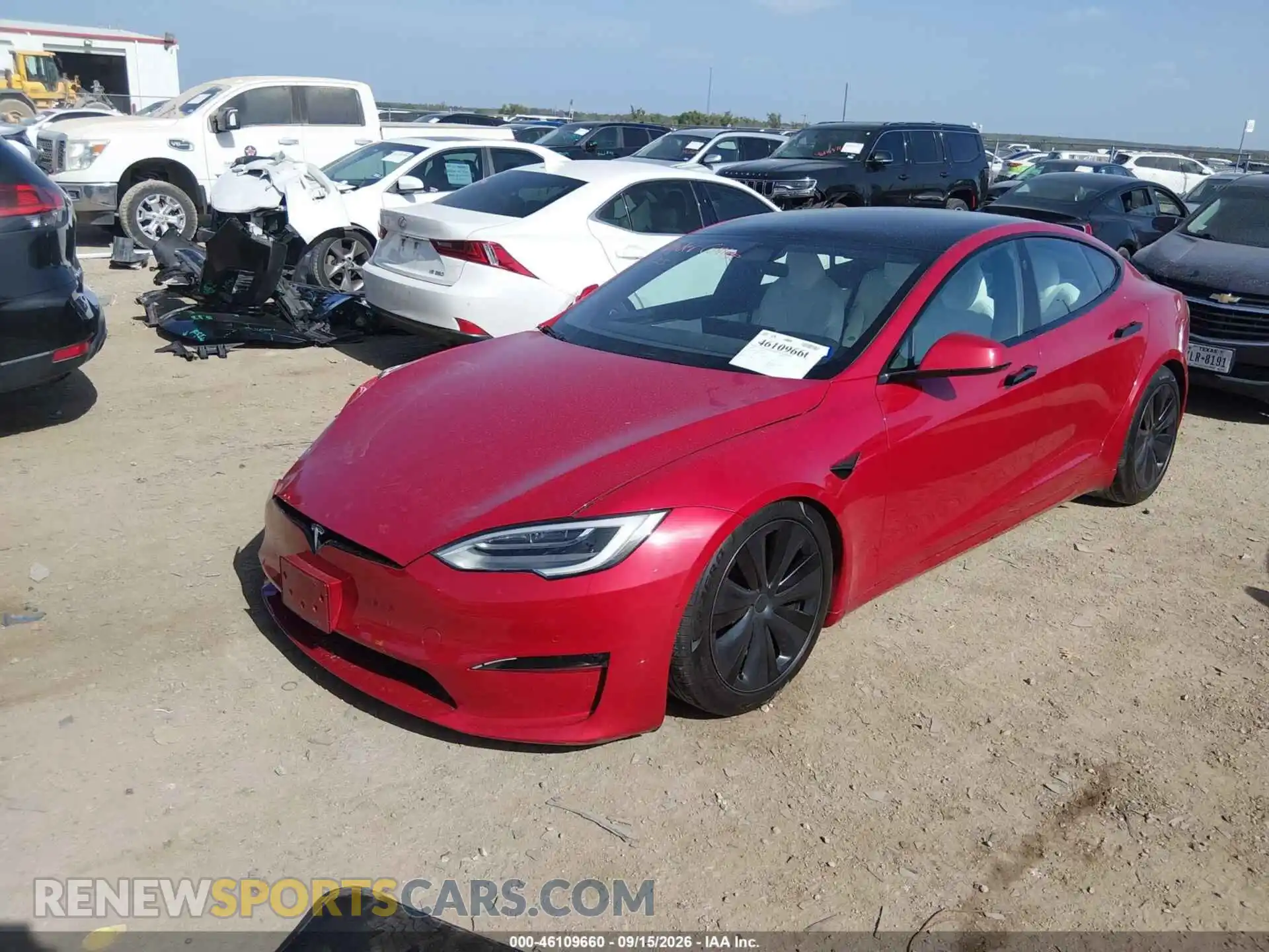 2 fotografías del automóvil dañado 5YJSA1E65MF454776 TESLA MODEL S 2021