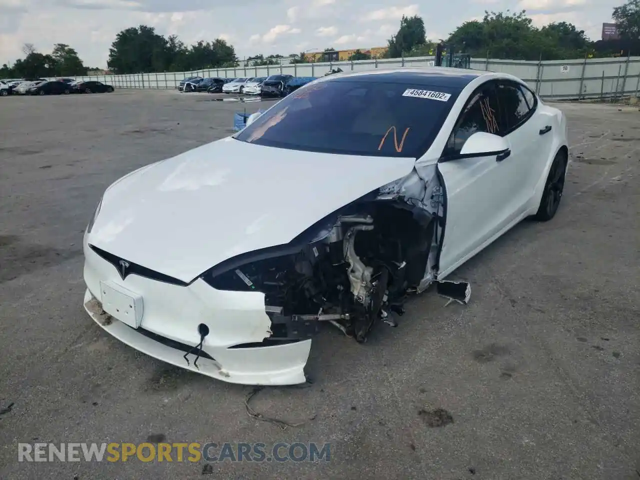 2 Photograph of a damaged car 5YJSA1E67MF437994 TESLA MODEL S 2021