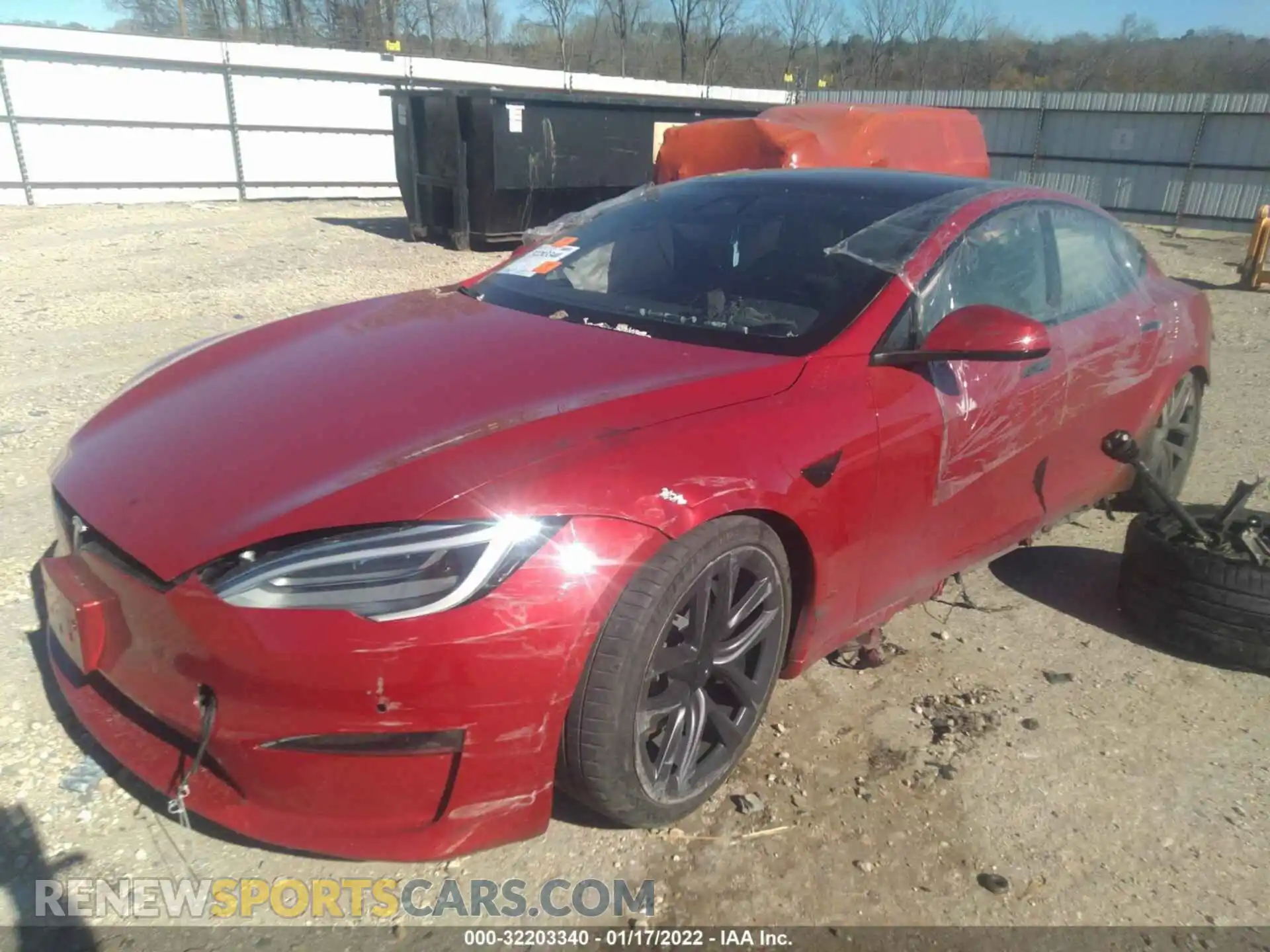 2 Photograph of a damaged car 5YJSA1E67MF452818 TESLA MODEL S 2021