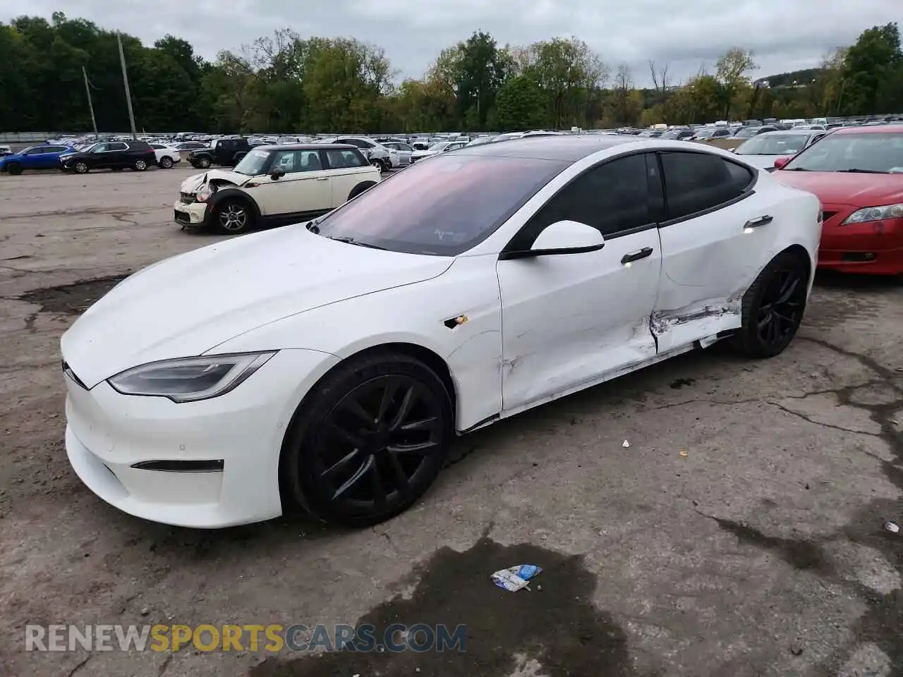 1 fotografías del automóvil dañado 5YJSA1E67MF456948 TESLA MODEL S 2021