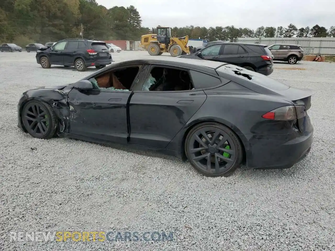 2 Photograph of a damaged car 5YJSA1E68MF454643 TESLA MODEL S 2021