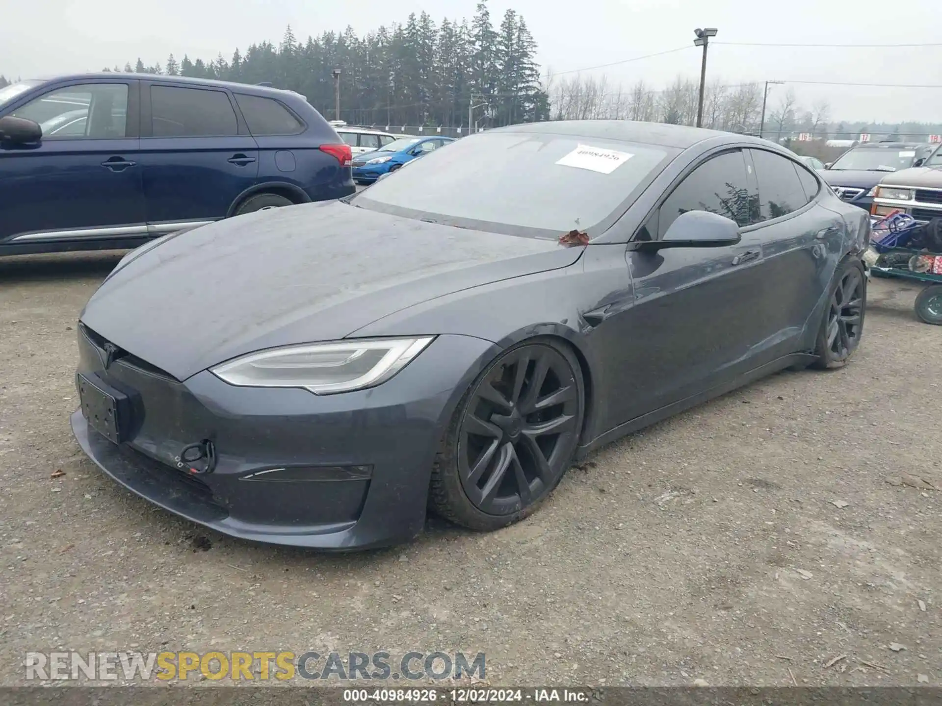 2 Photograph of a damaged car 5YJSA1E69MF434837 TESLA MODEL S 2021