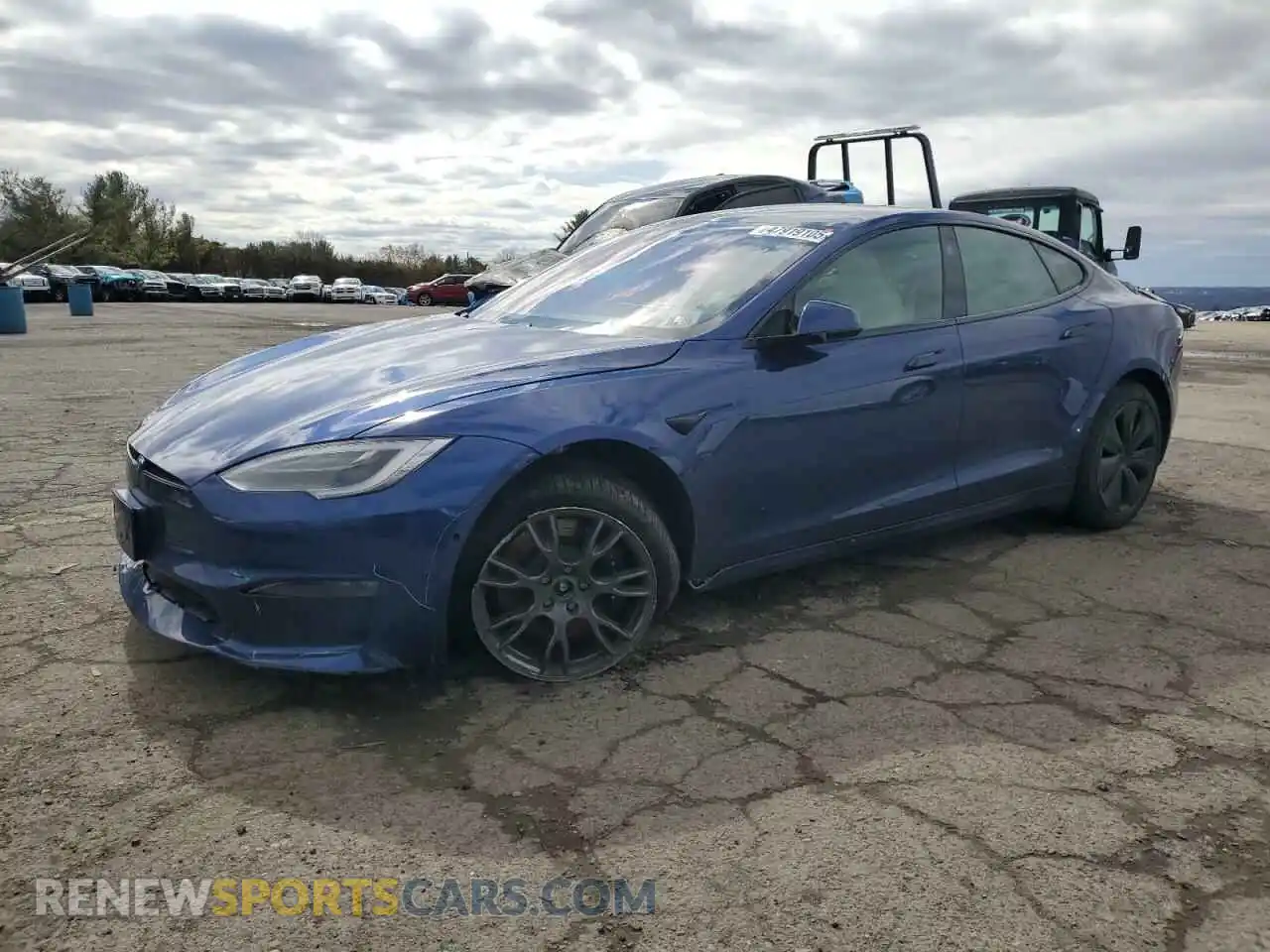 1 Photograph of a damaged car 5YJSA1E6XMF455390 TESLA MODEL S 2021