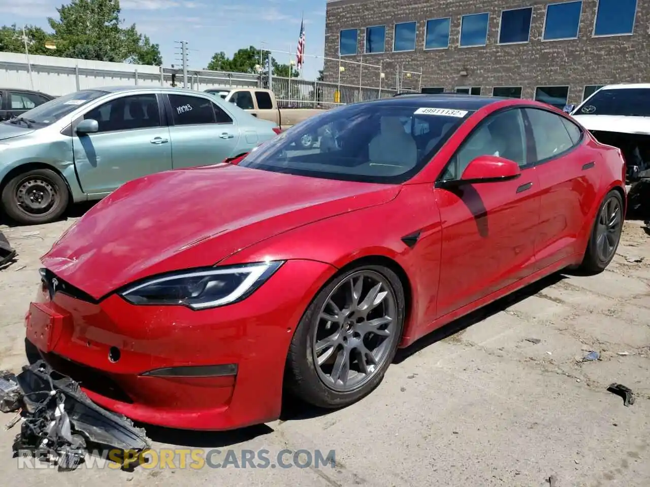 2 Photograph of a damaged car 5YJSA1E53NF473769 TESLA MODEL S 2022
