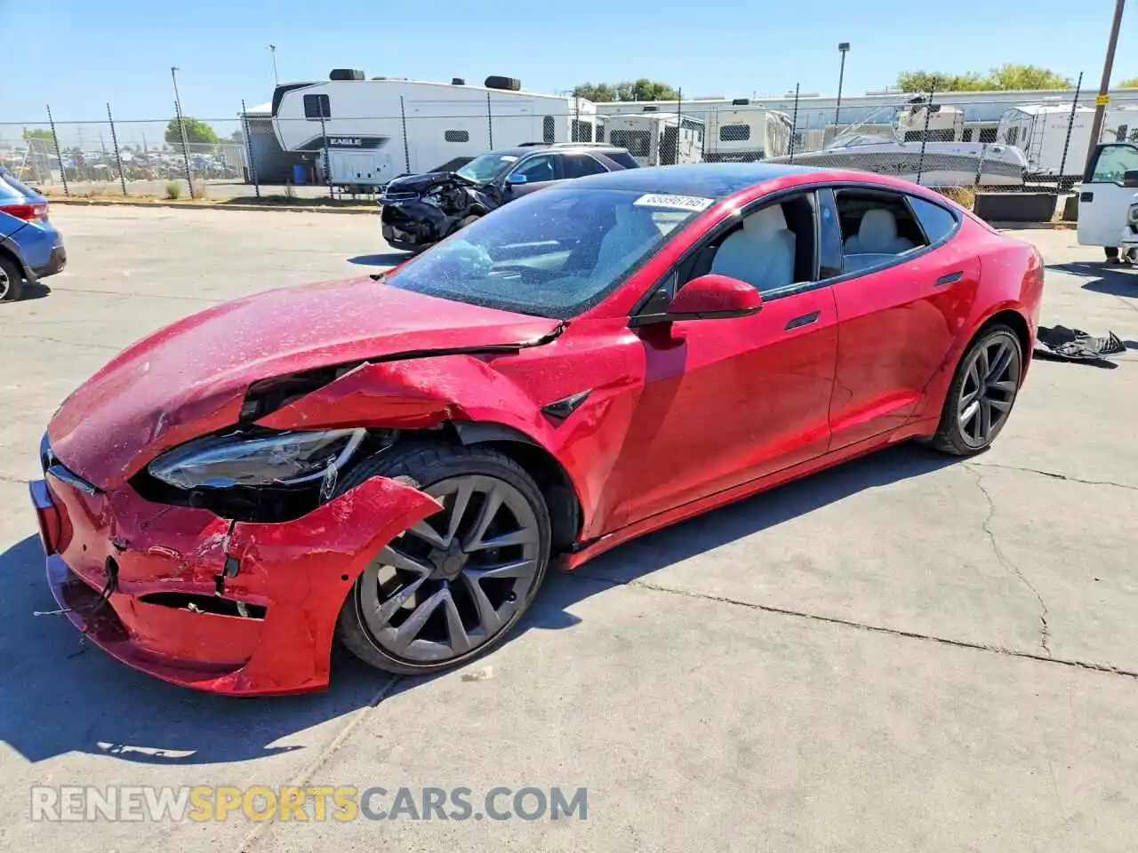 1 fotografías del automóvil dañado 5YJSA1E56NF473877 TESLA MODEL S 2022