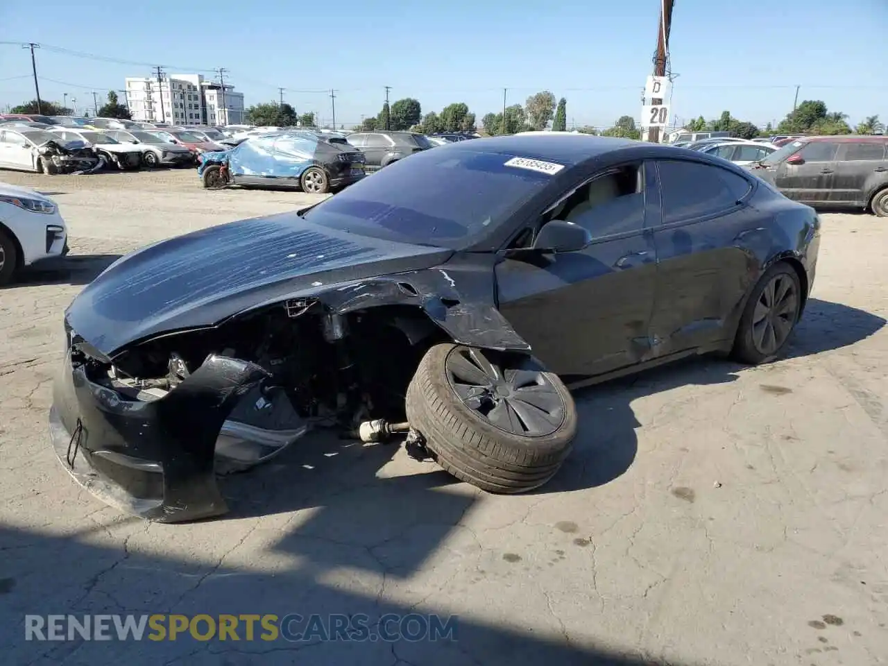 1 Photograph of a damaged car 5YJSA1E57NF464542 TESLA MODEL S 2022