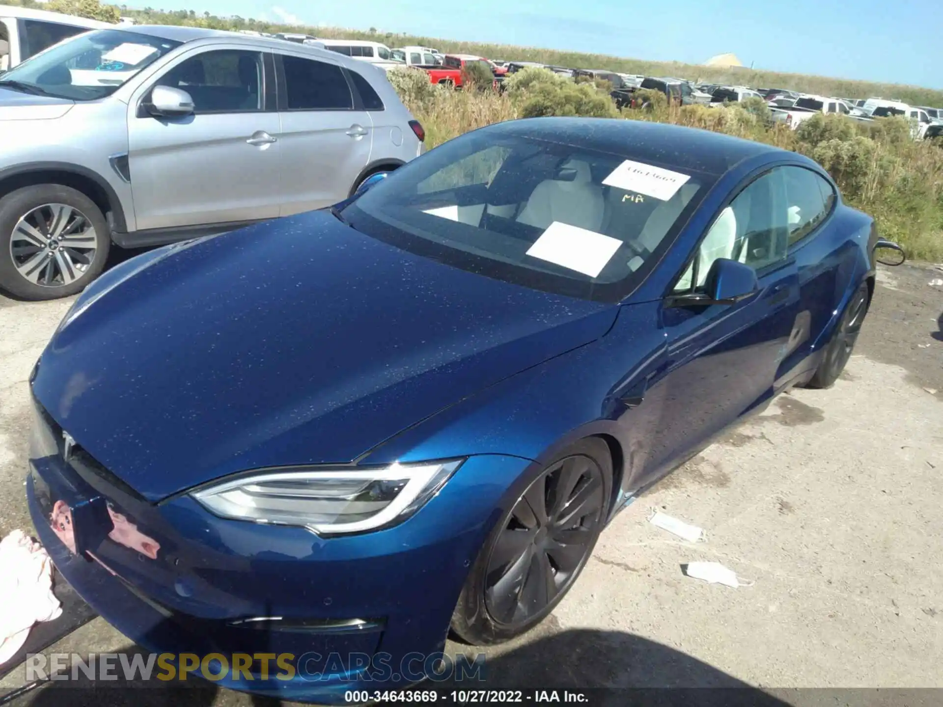 2 Photograph of a damaged car 5YJSA1E57NF467571 TESLA MODEL S 2022