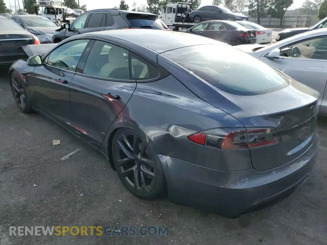 3 Photograph of a damaged car 5YJSA1E59NF464994 TESLA MODEL S 2022