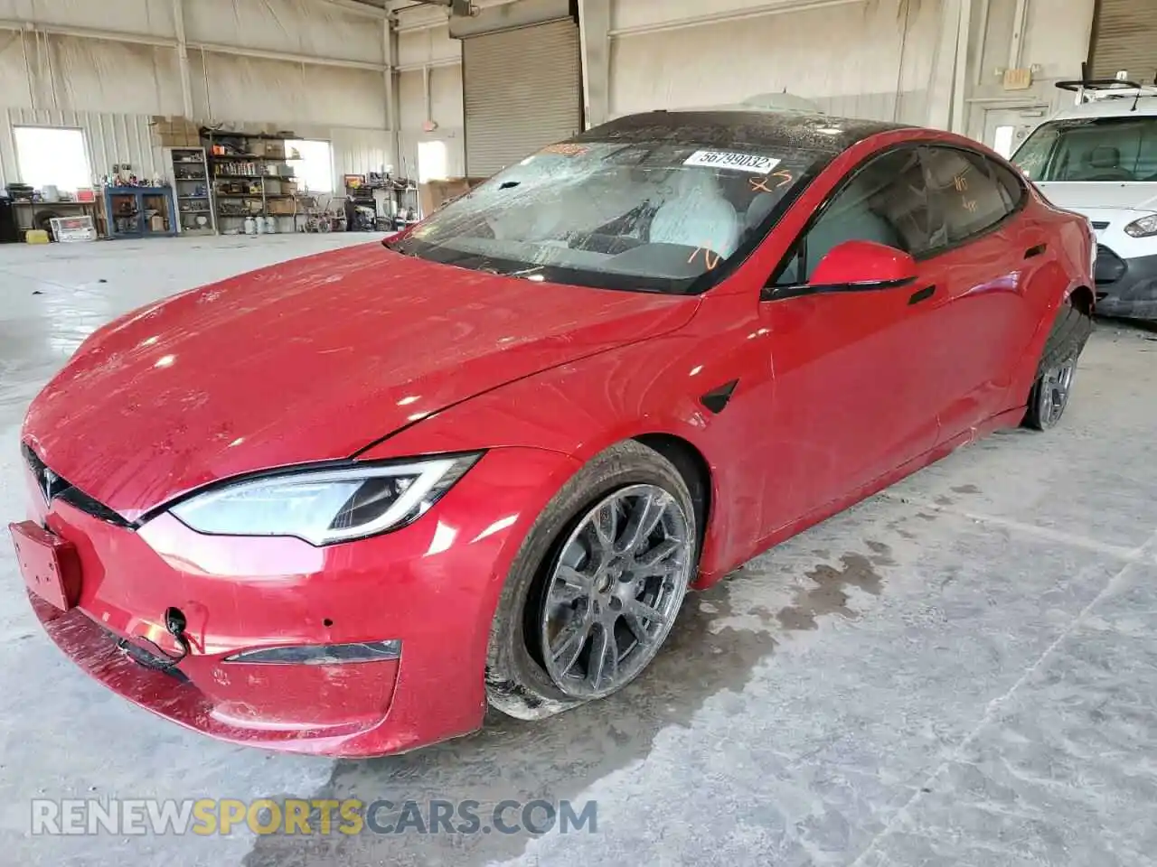 2 fotografías del automóvil dañado 5YJSA1E5XNF478807 TESLA MODEL S 2022