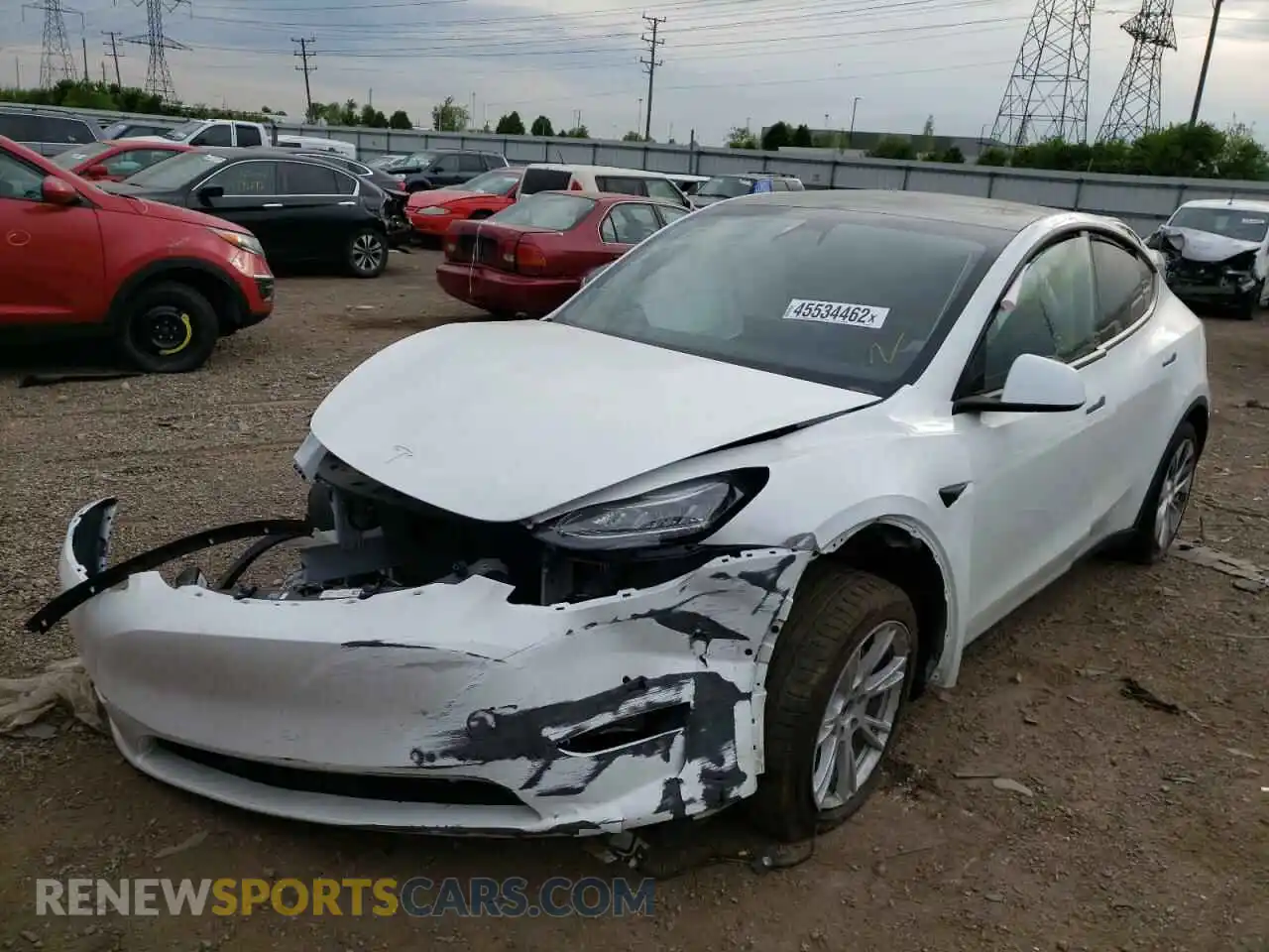 2 Photograph of a damaged car 5YJYGDEE0LF009989 TESLA MODEL Y 2020