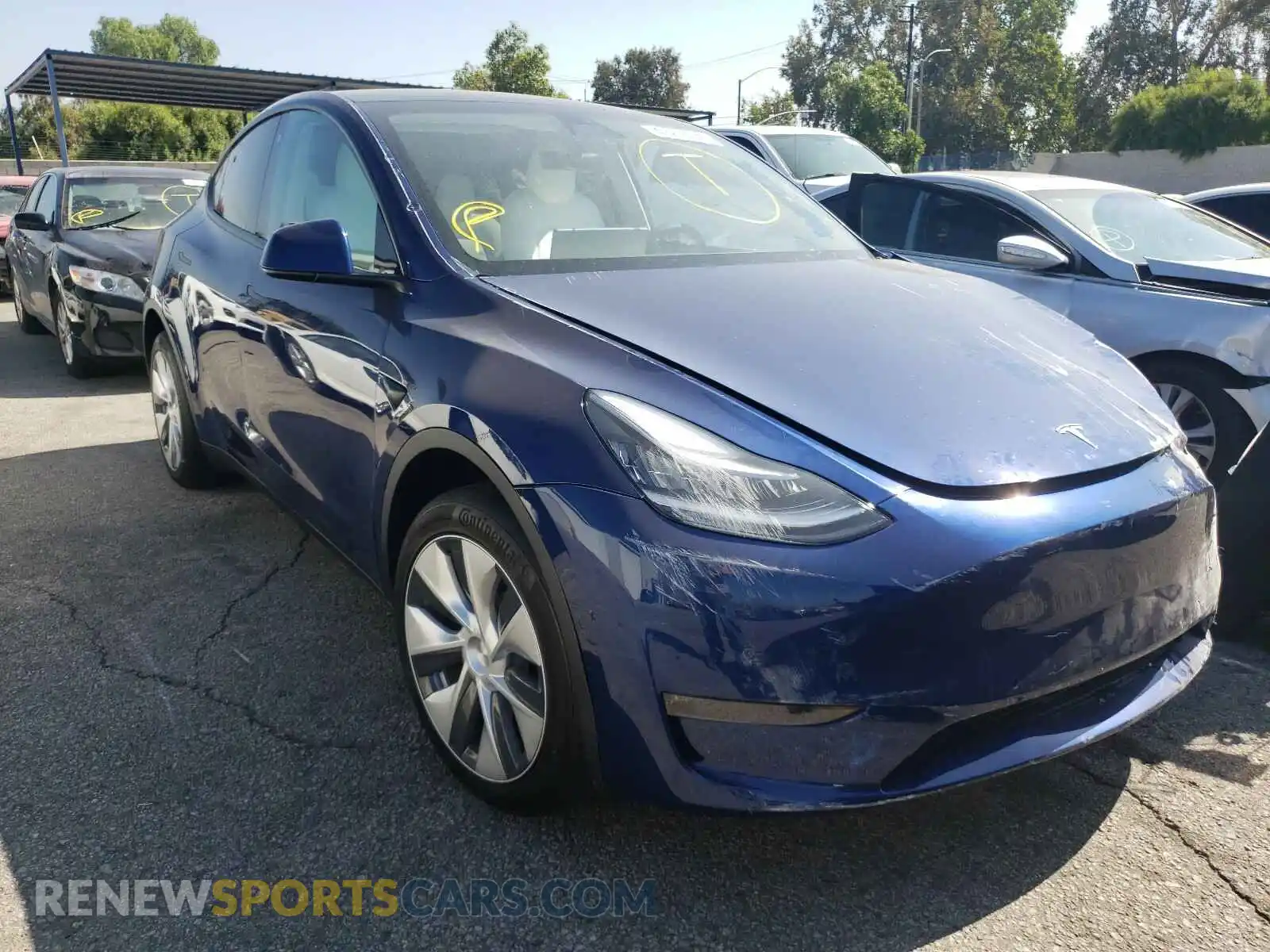 1 Photograph of a damaged car 5YJYGDEE0LF023083 TESLA MODEL Y 2020