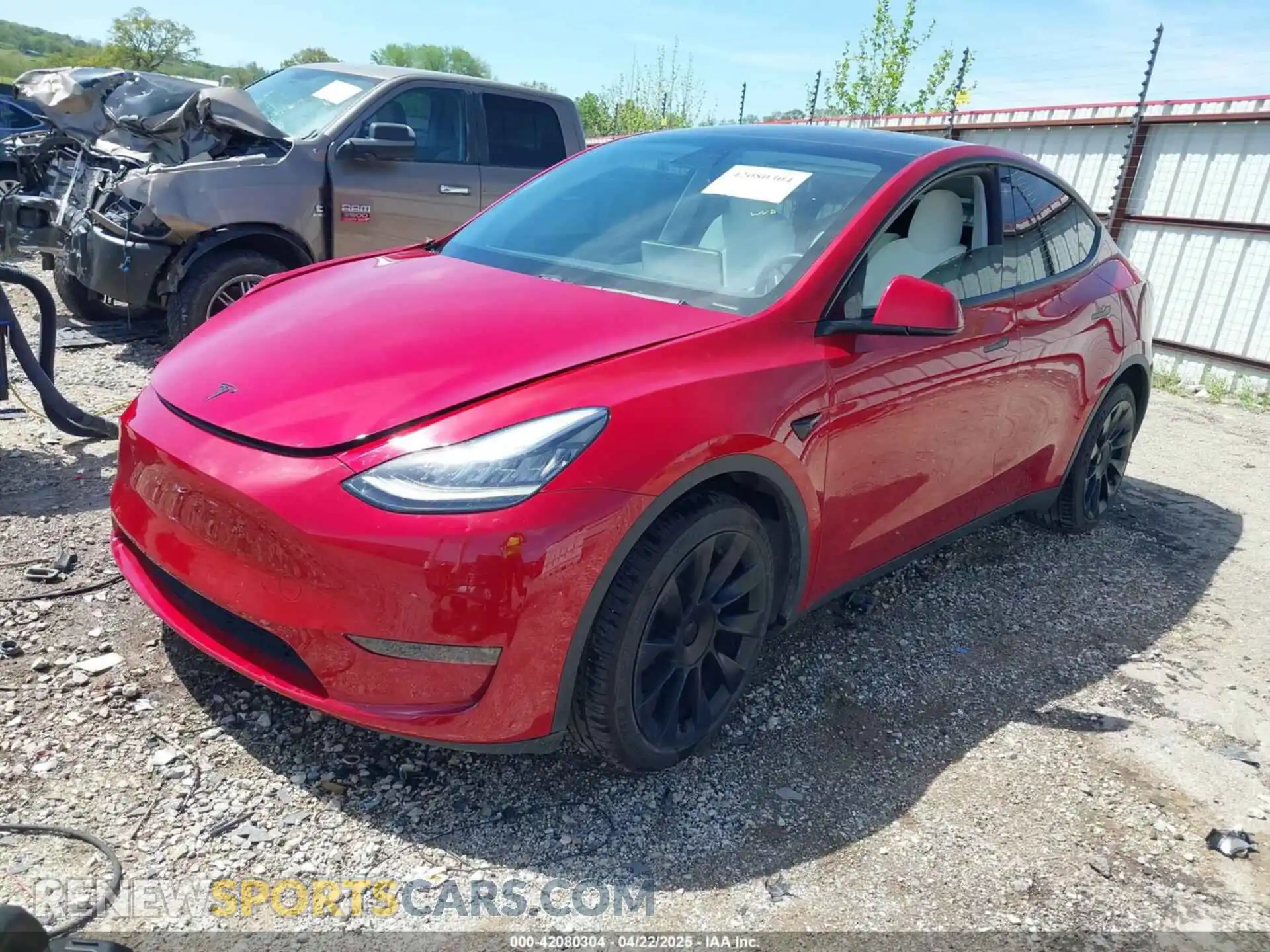 2 Photograph of a damaged car 5YJYGDEE0LF034164 TESLA MODEL Y 2020