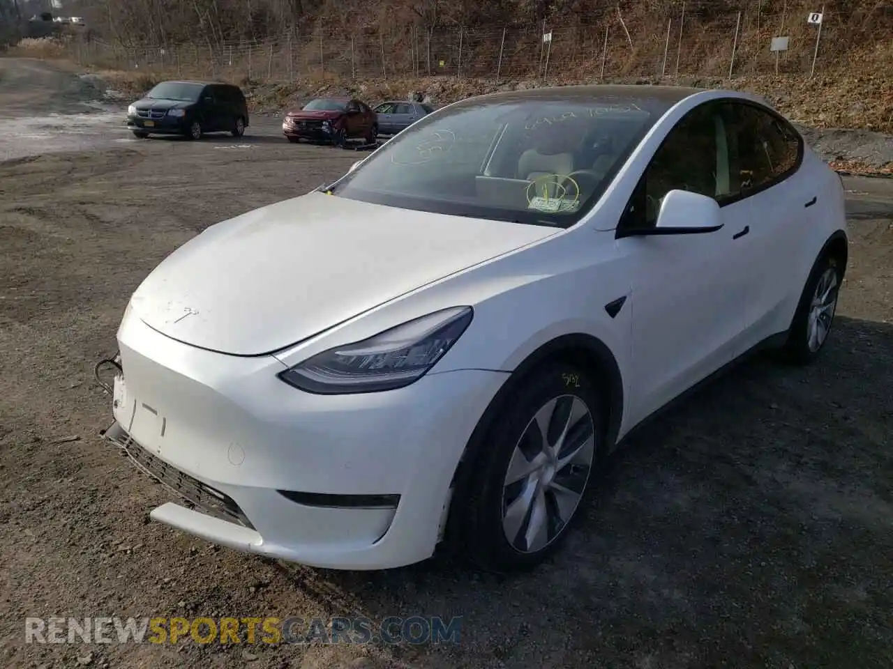 2 Photograph of a damaged car 5YJYGDEE1LF009645 TESLA MODEL Y 2020
