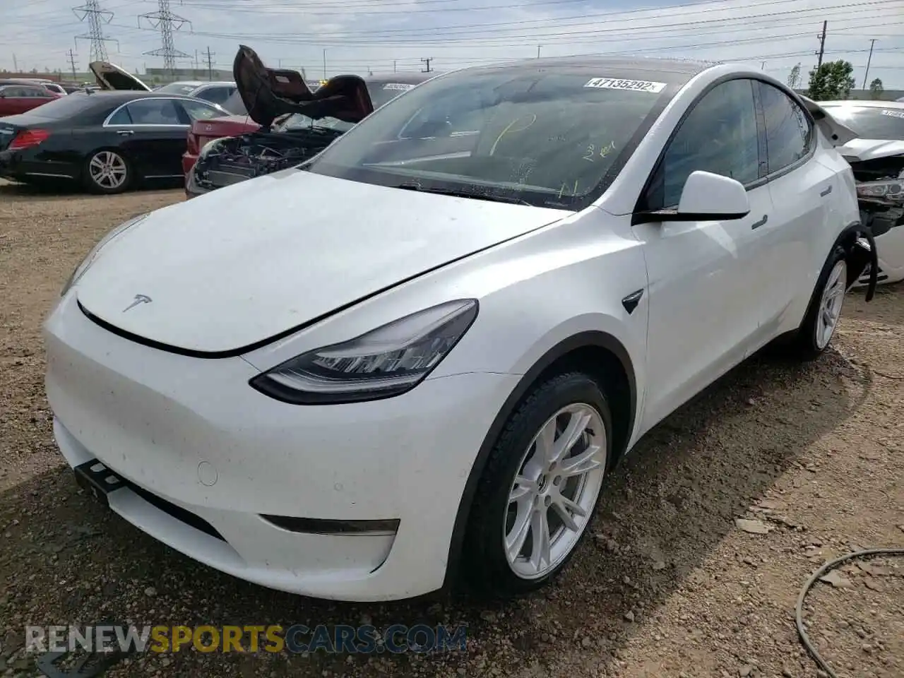 2 Photograph of a damaged car 5YJYGDEE1LF042080 TESLA MODEL Y 2020