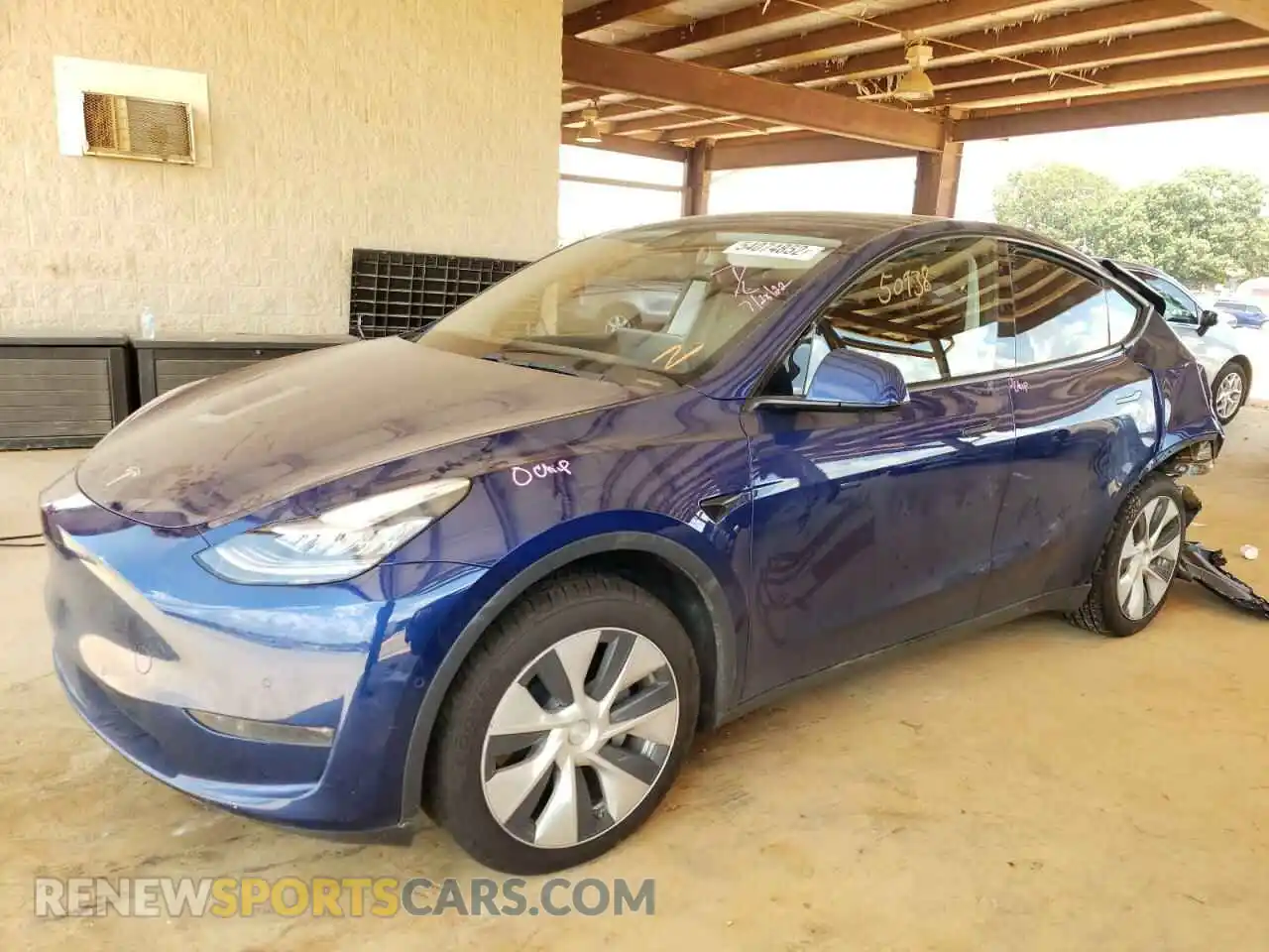 2 Photograph of a damaged car 5YJYGDEE2LF011985 TESLA MODEL Y 2020