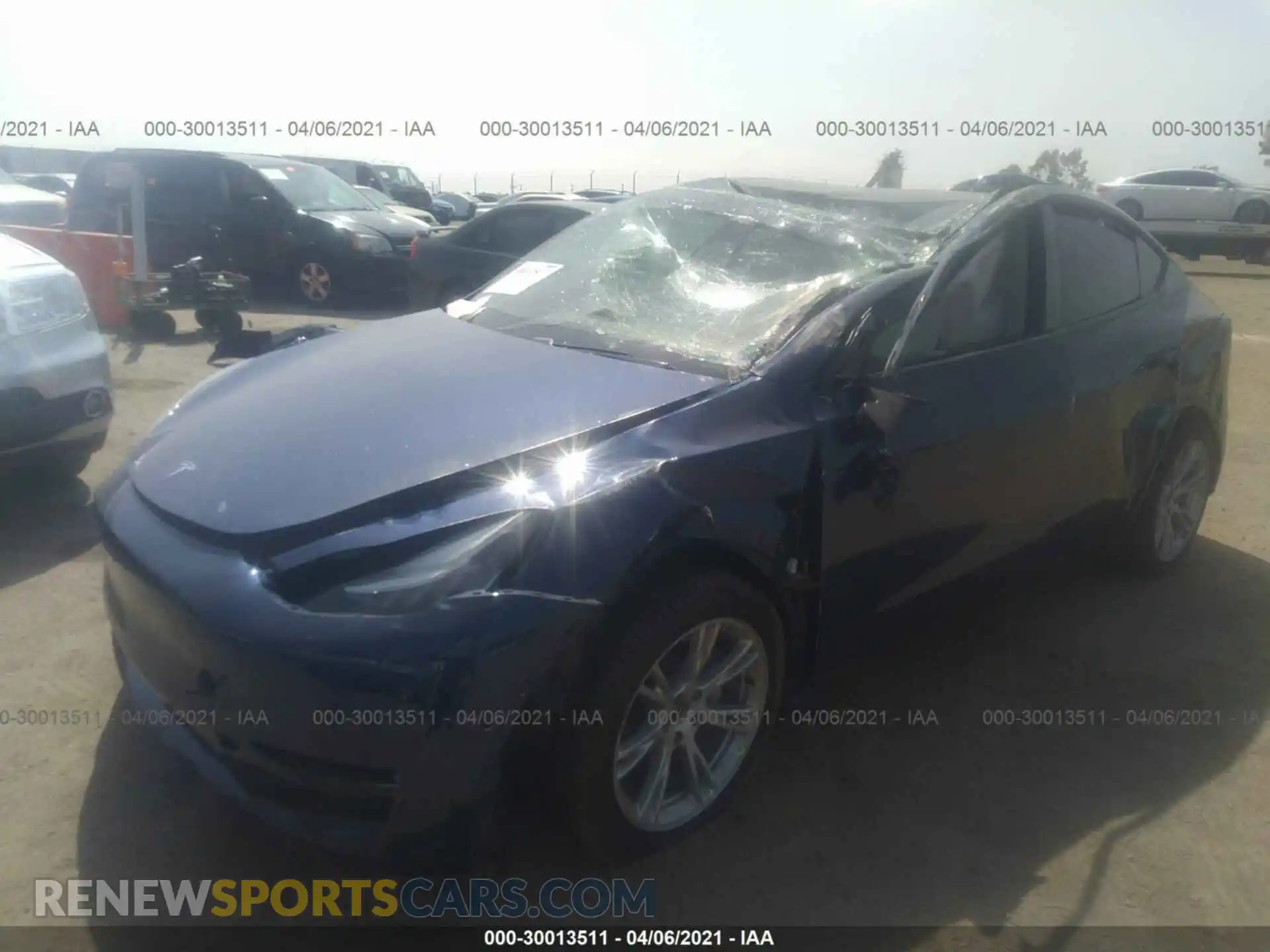 2 Photograph of a damaged car 5YJYGDEE2LF017527 TESLA MODEL Y 2020