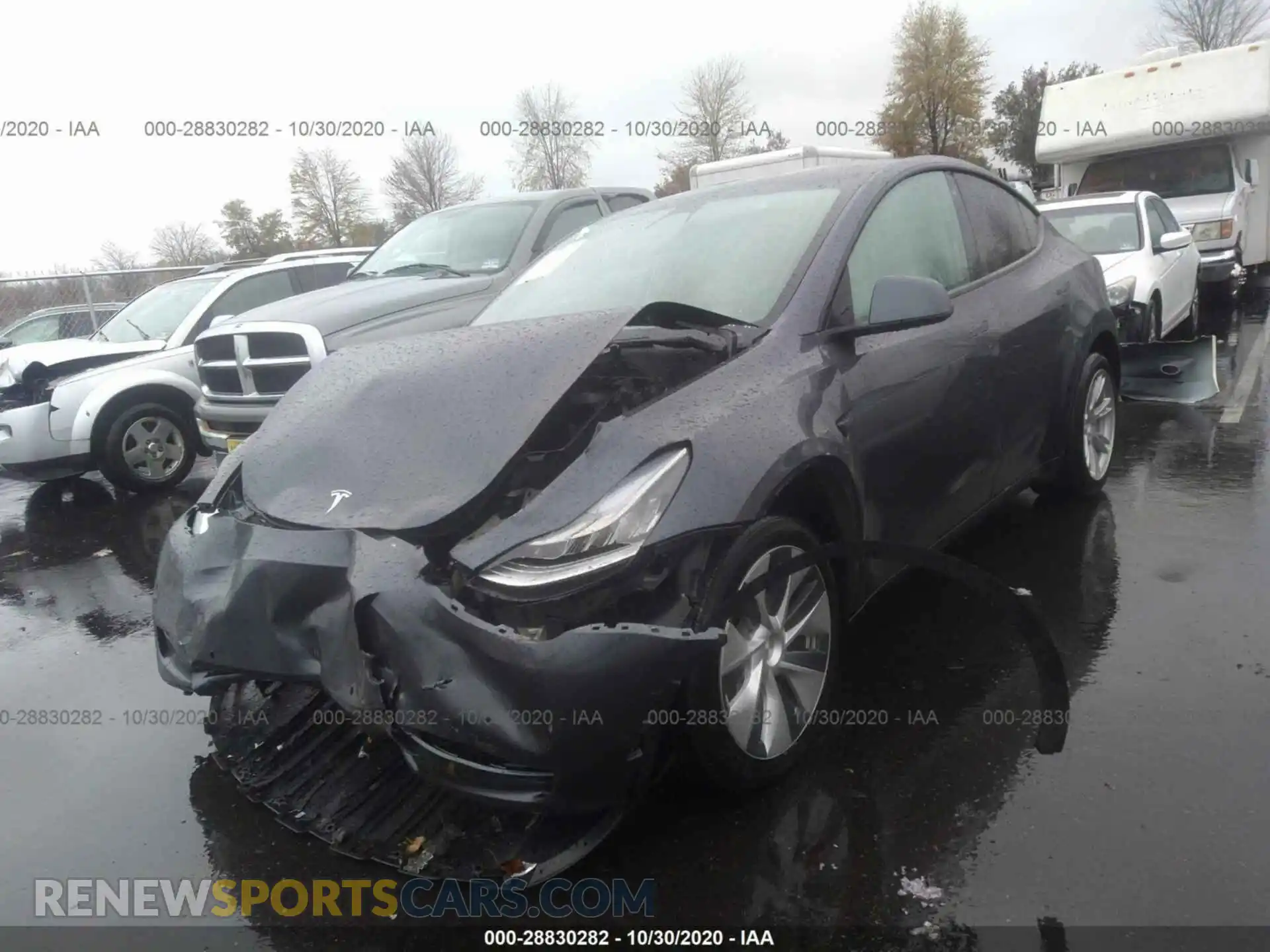 2 Photograph of a damaged car 5YJYGDEE2LF037745 TESLA MODEL Y 2020