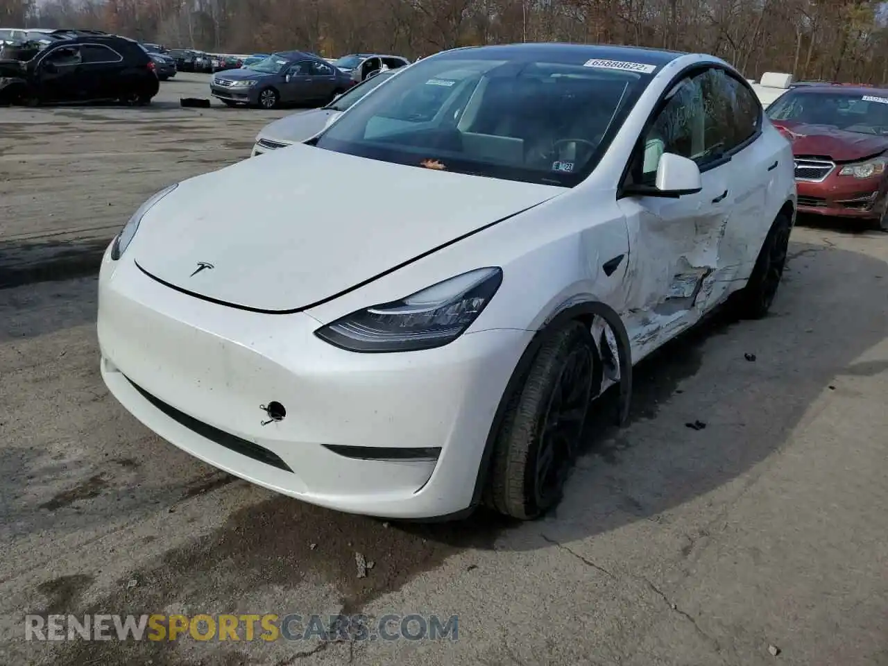 2 Photograph of a damaged car 5YJYGDEE2LF045005 TESLA MODEL Y 2020