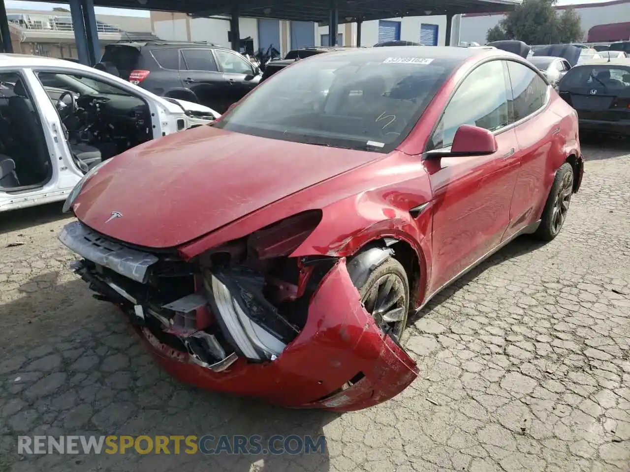 2 Фотография поврежденного автомобиля 5YJYGDEE2LF059325 TESLA MODEL Y 2020