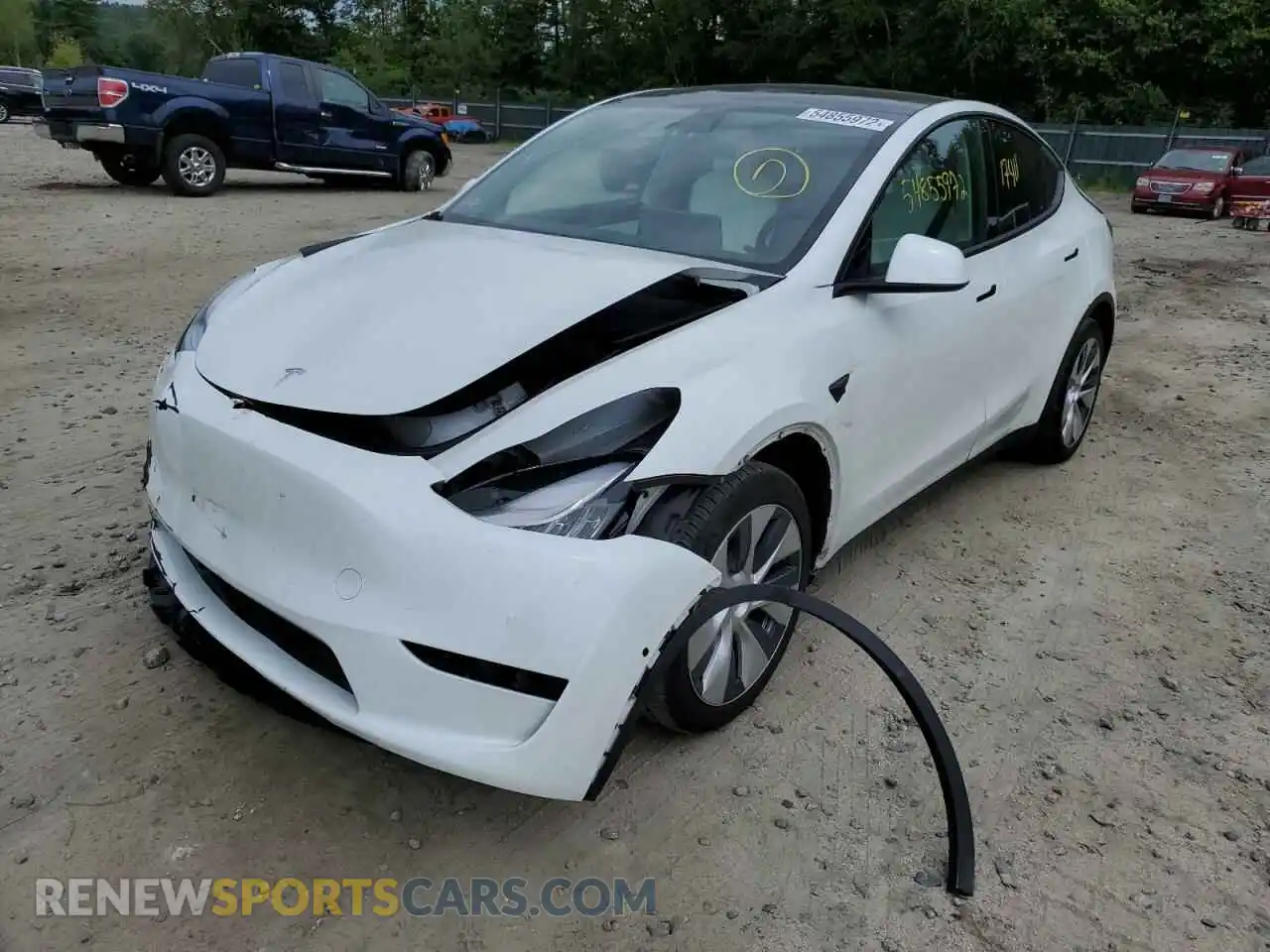 2 Photograph of a damaged car 5YJYGDEE3LF027399 TESLA MODEL Y 2020