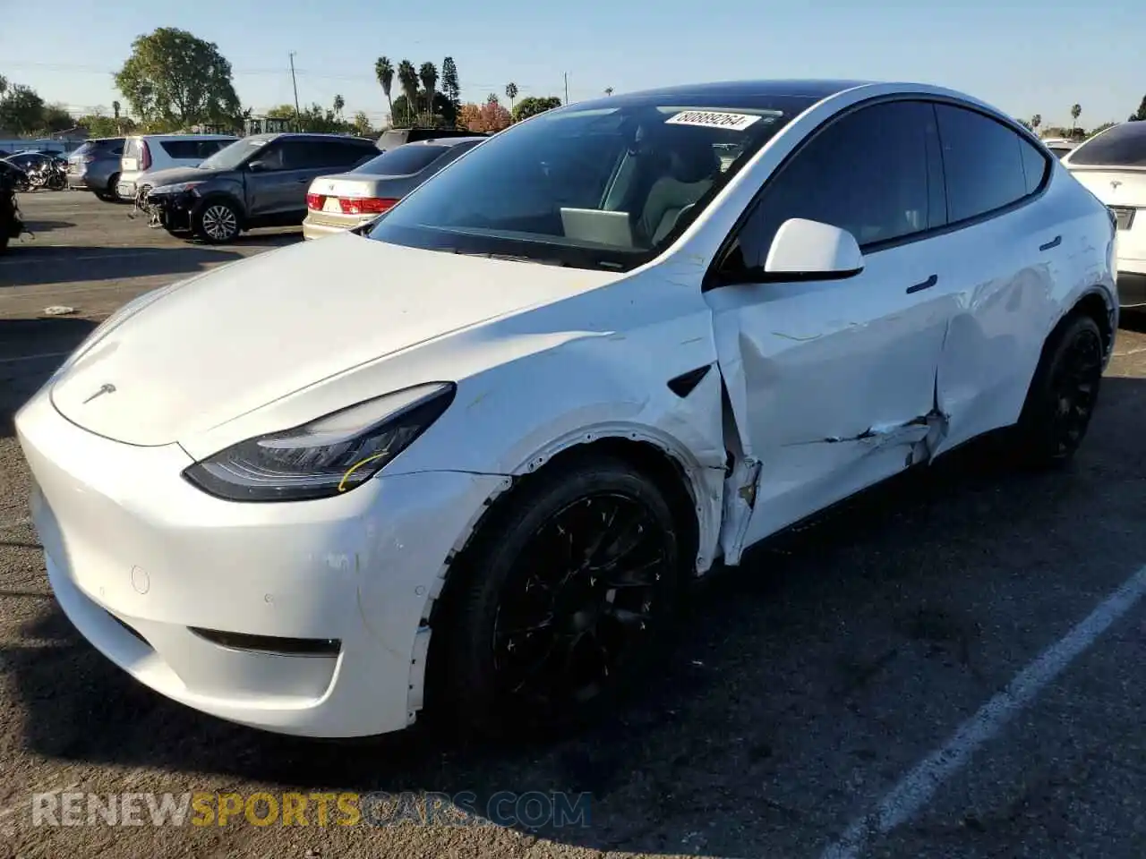 1 Photograph of a damaged car 5YJYGDEE4LF055454 TESLA MODEL Y 2020