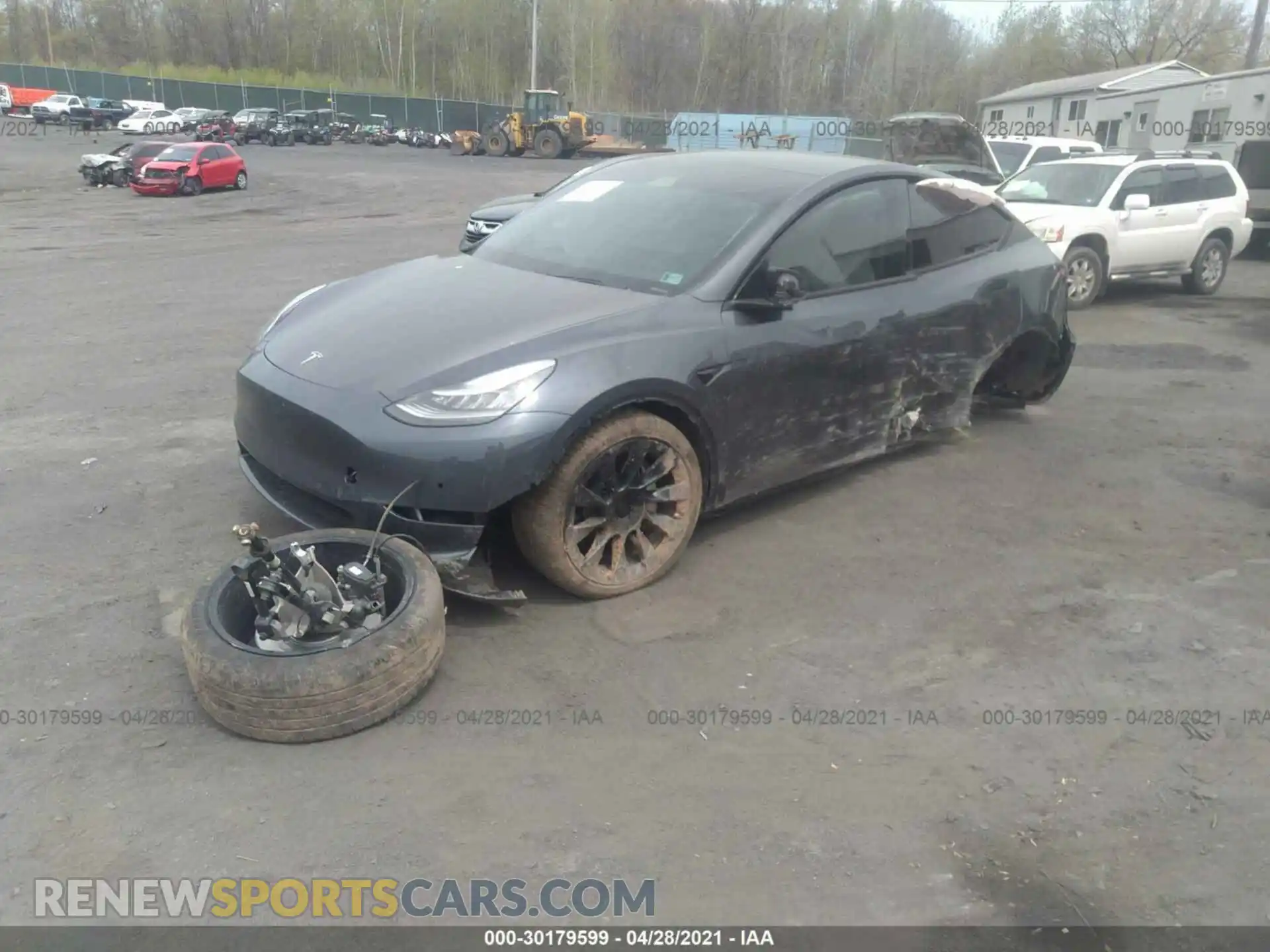 2 Photograph of a damaged car 5YJYGDEE5LF045385 TESLA MODEL Y 2020