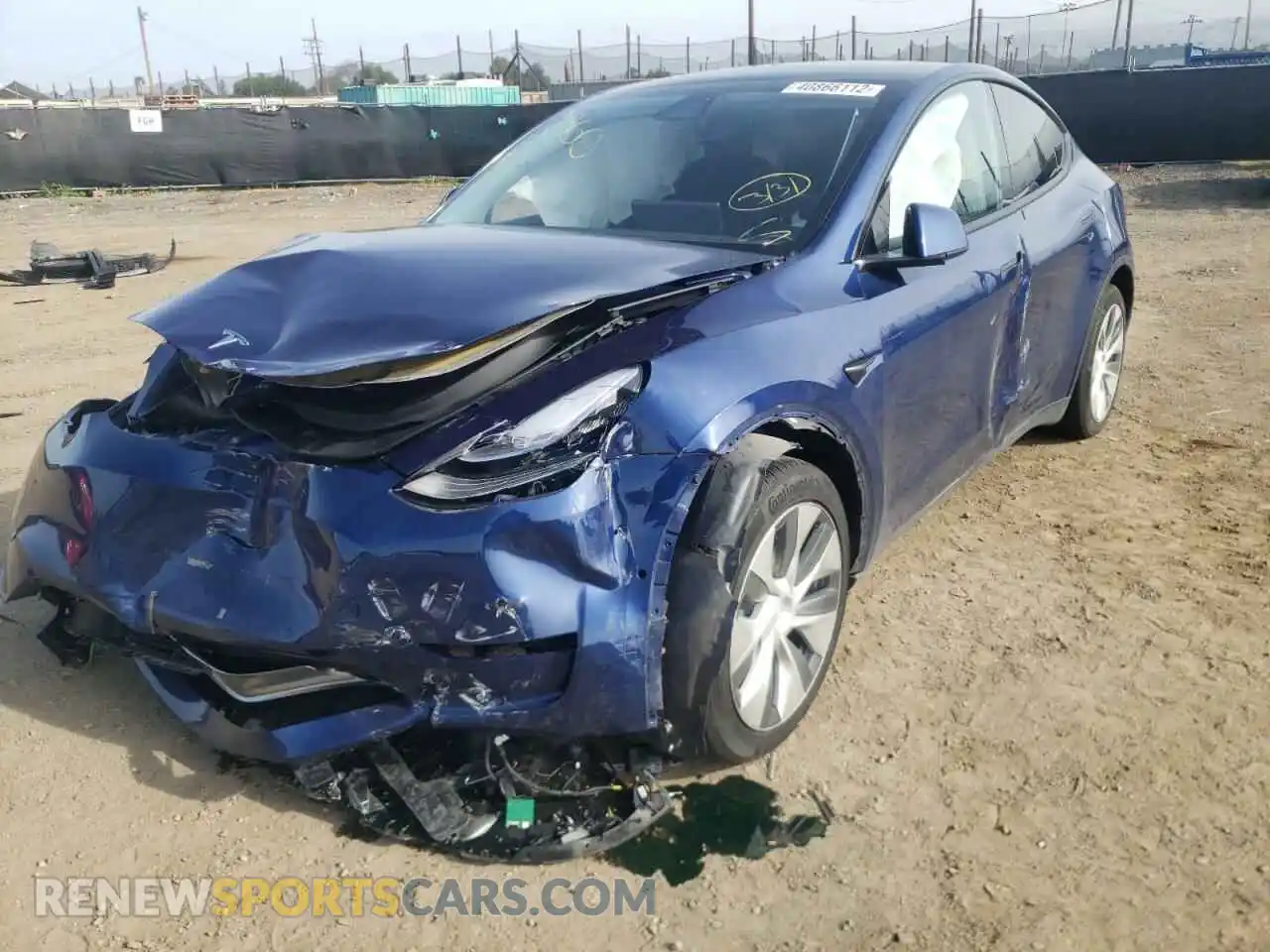 2 Photograph of a damaged car 5YJYGDEE7LF054282 TESLA MODEL Y 2020