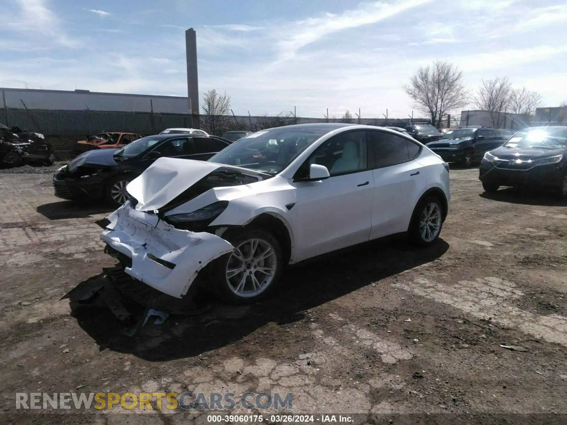 2 fotografías del automóvil dañado 5YJYGDEE8LF020321 TESLA MODEL Y 2020