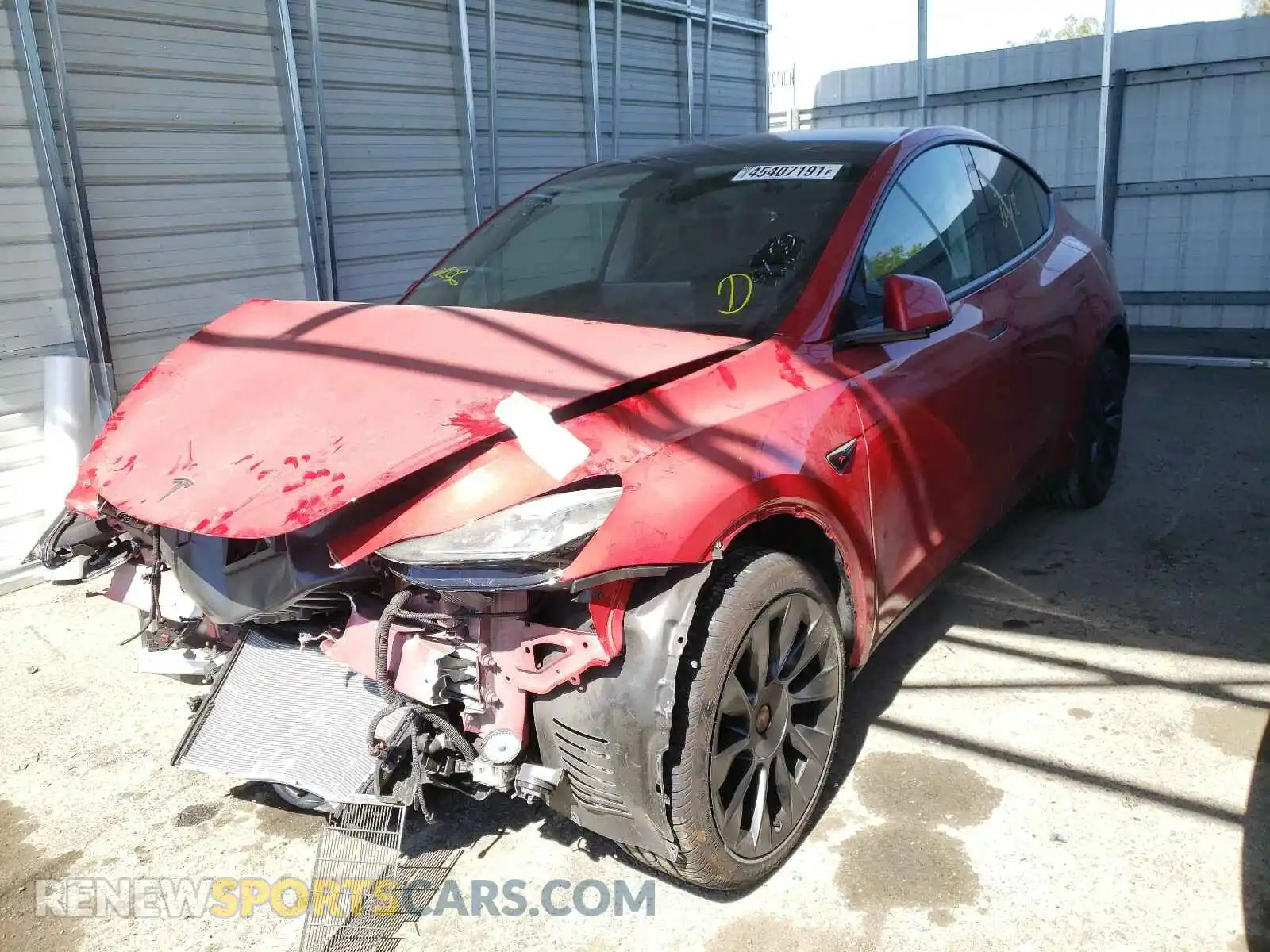 2 Photograph of a damaged car 5YJYGDEE8LF058261 TESLA MODEL Y 2020