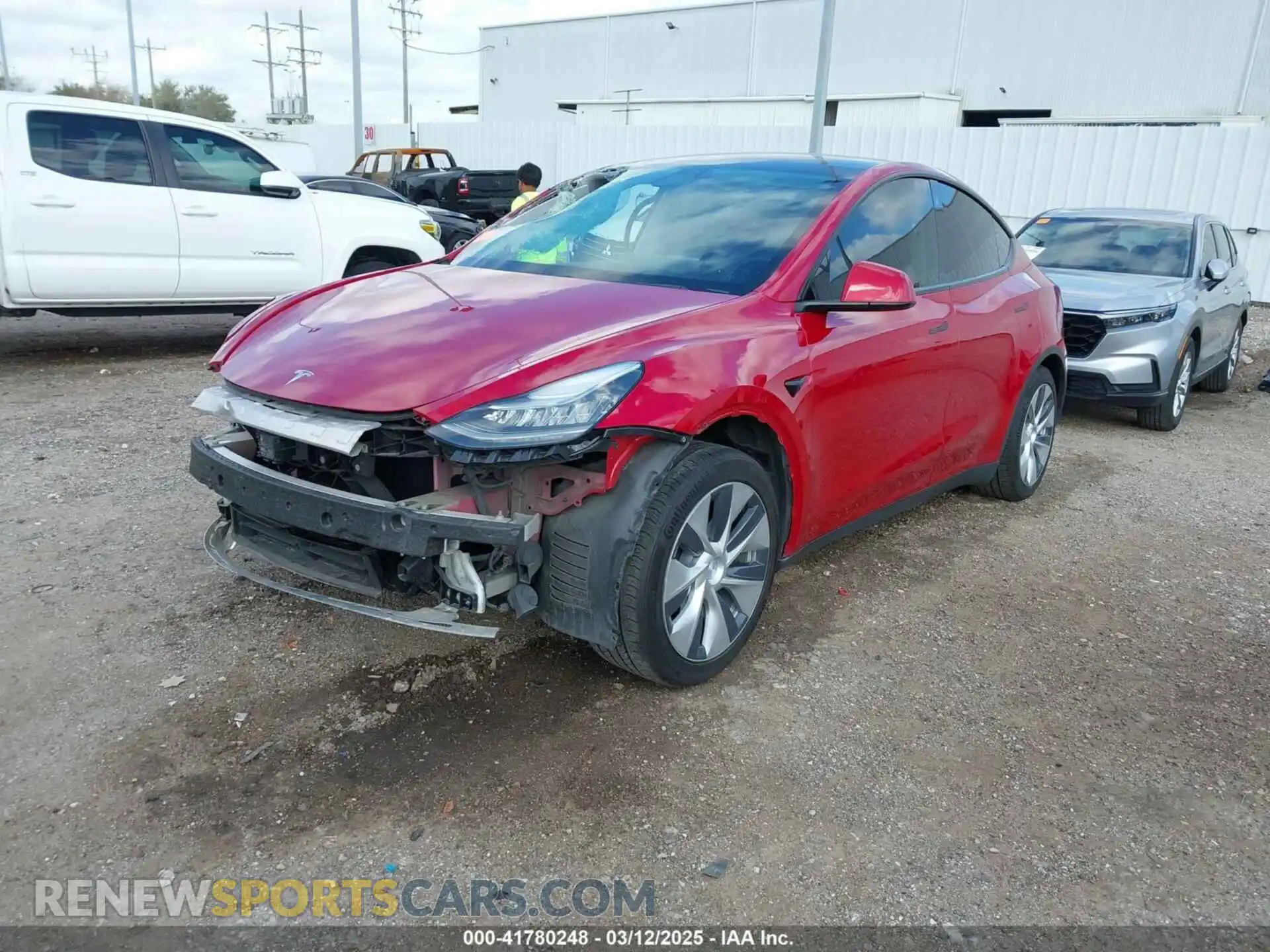 2 Photograph of a damaged car 5YJYGDEE9LF009957 TESLA MODEL Y 2020