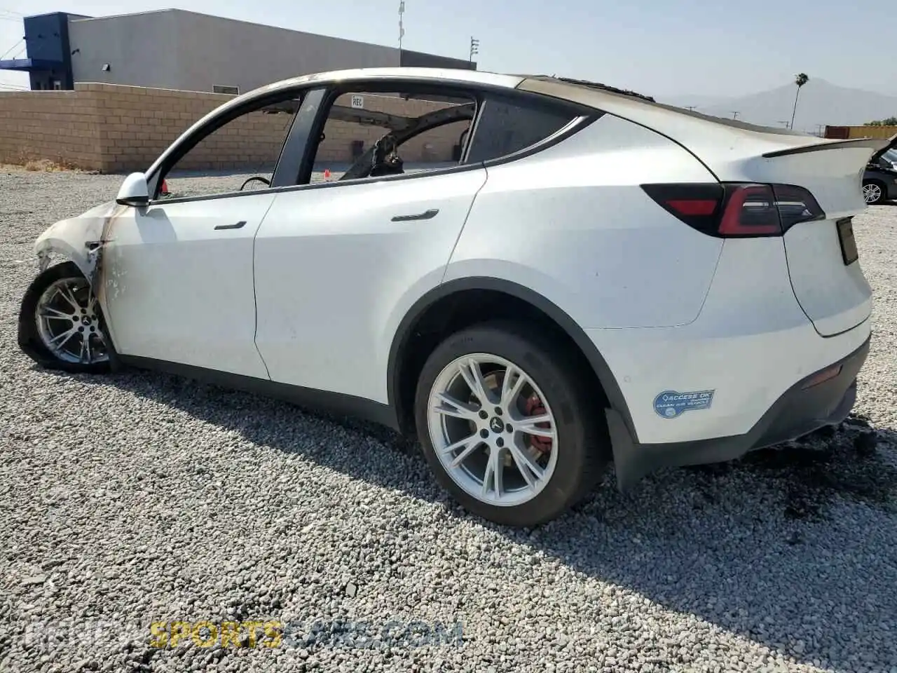 2 Photograph of a damaged car 5YJYGDEE9LF054428 TESLA MODEL Y 2020