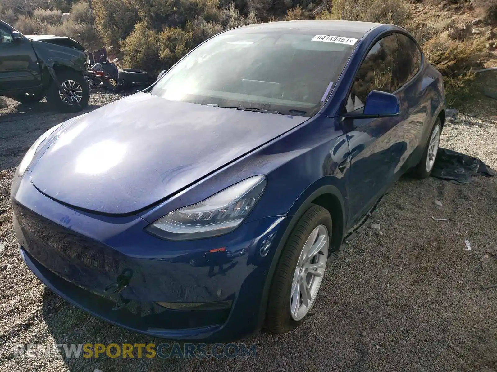 2 Photograph of a damaged car 5YJYGDEE9LF055482 TESLA MODEL Y 2020